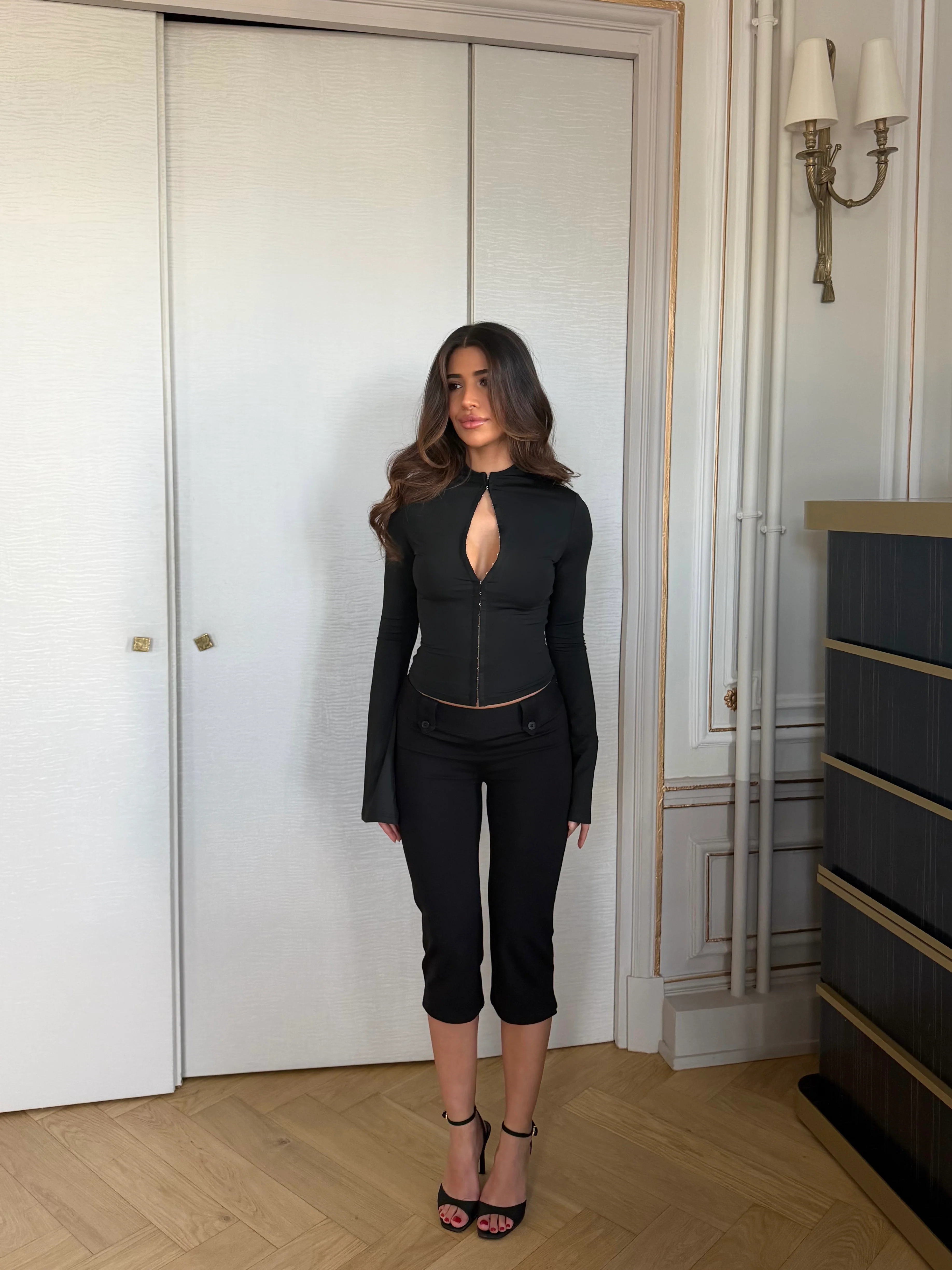 Ava long sleeve top - black - Image 5