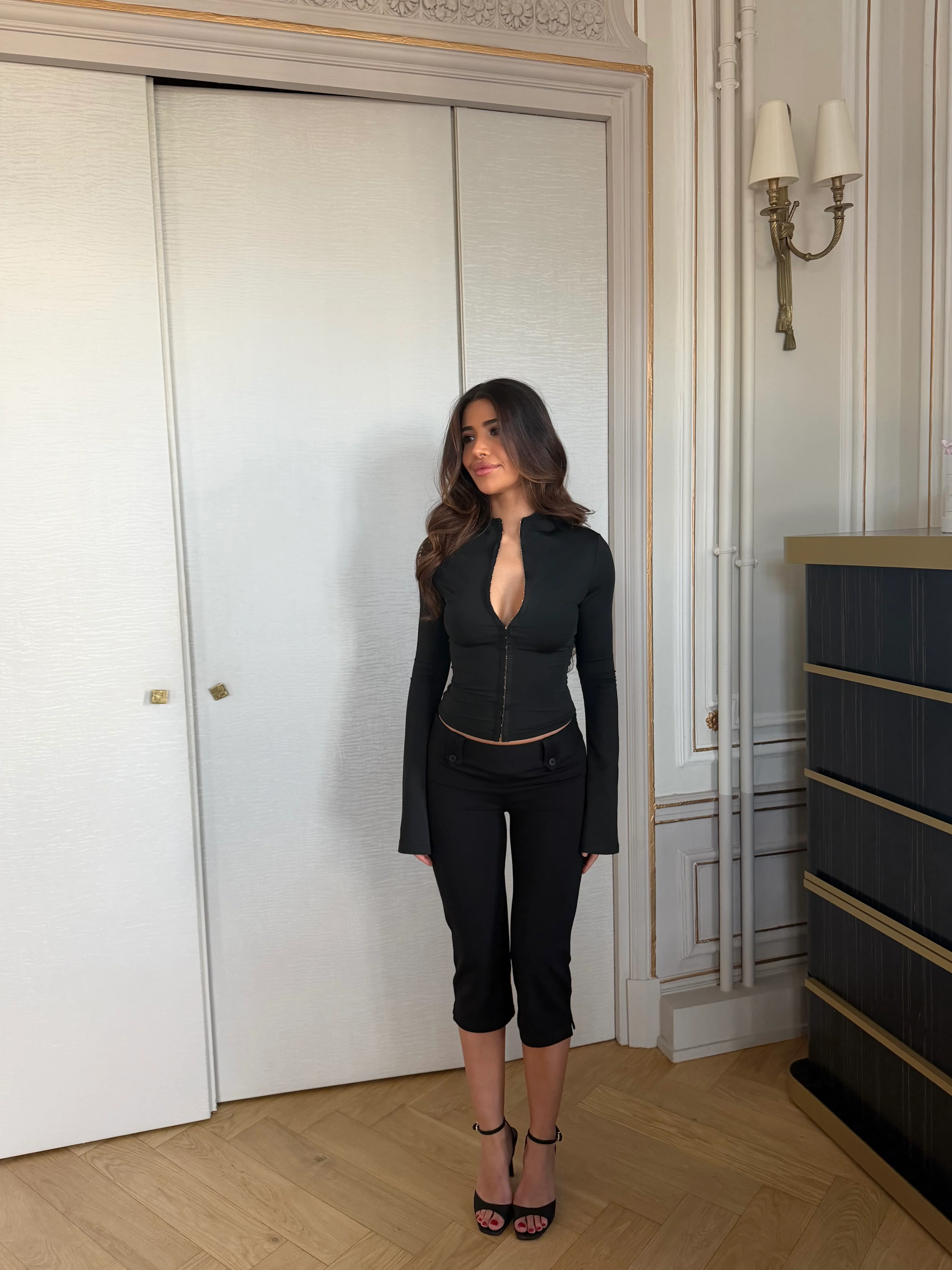 Ava long sleeve top - black - Image 6