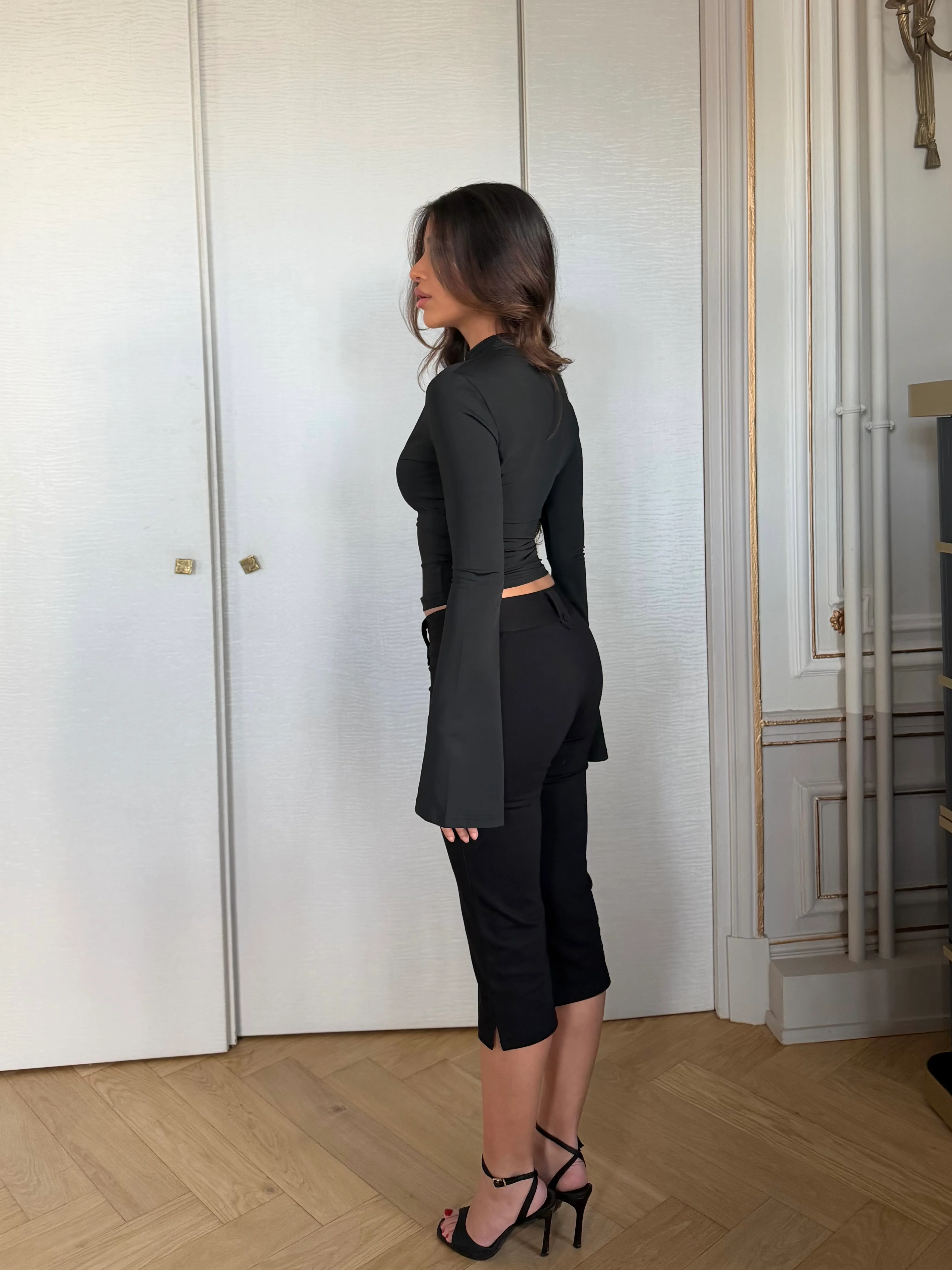 Ava long sleeve top - black - Image 7