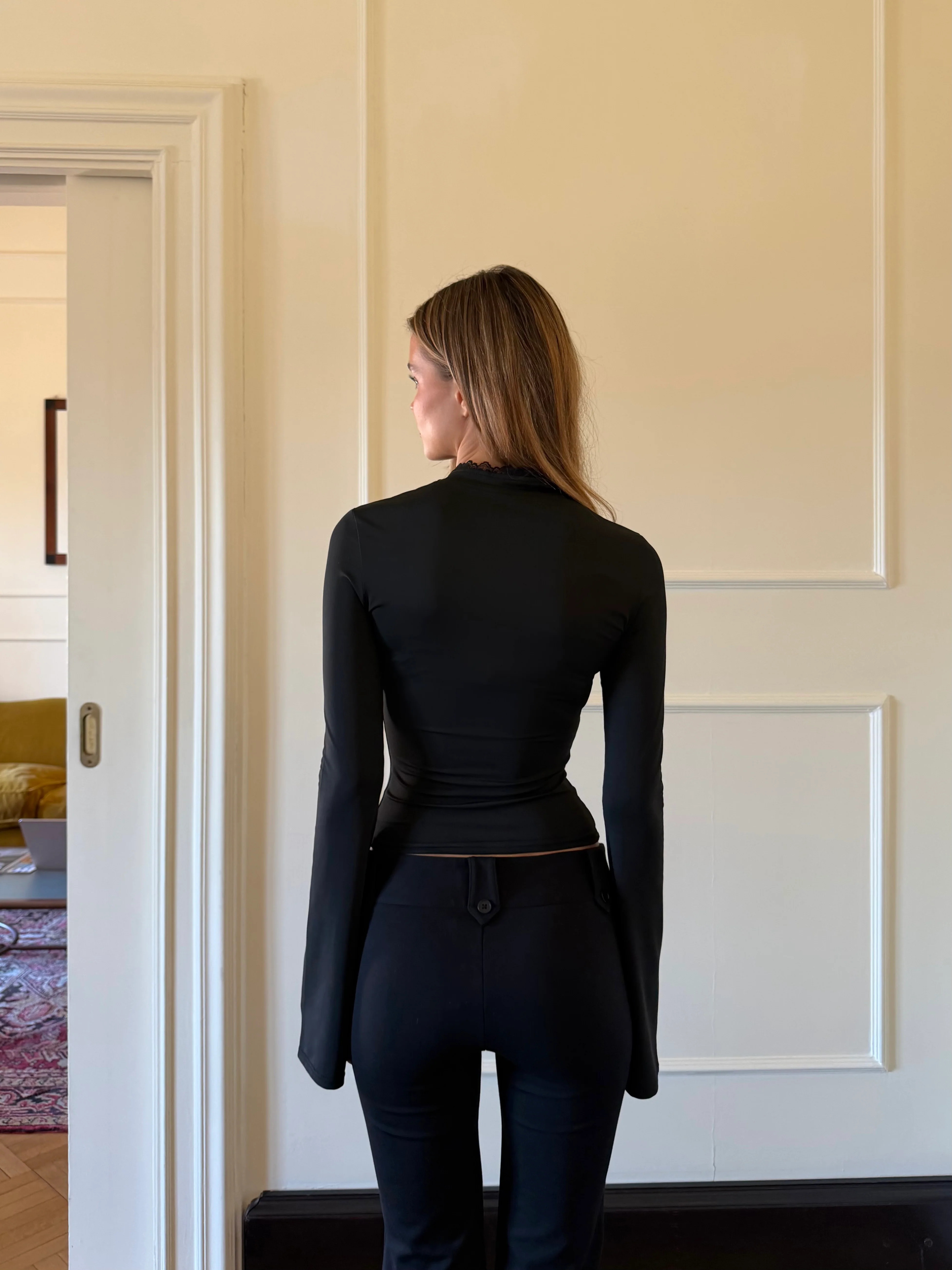 Baia lace long sleeve top - black - Image 3