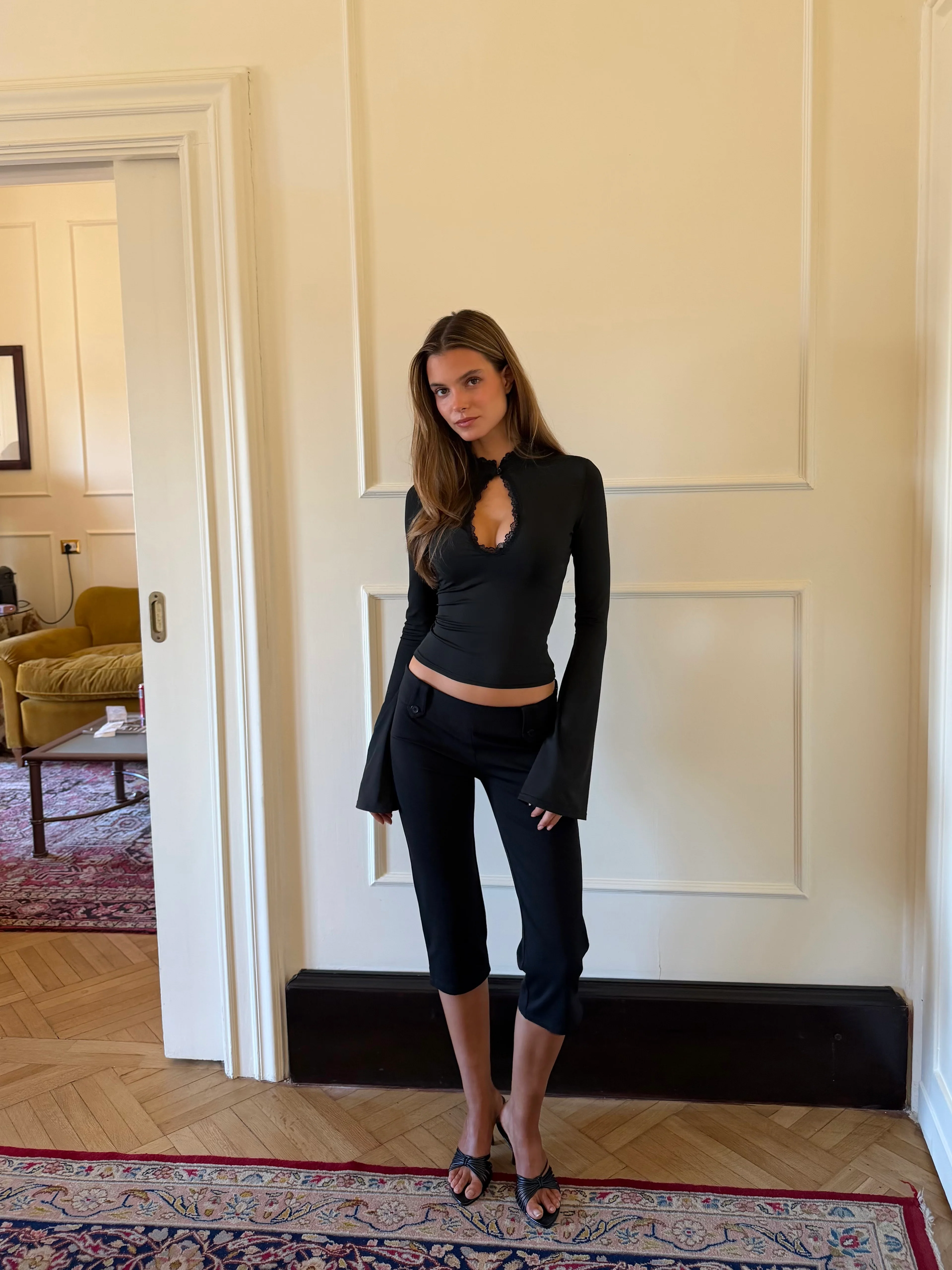Baia lace long sleeve top - black - Image 7