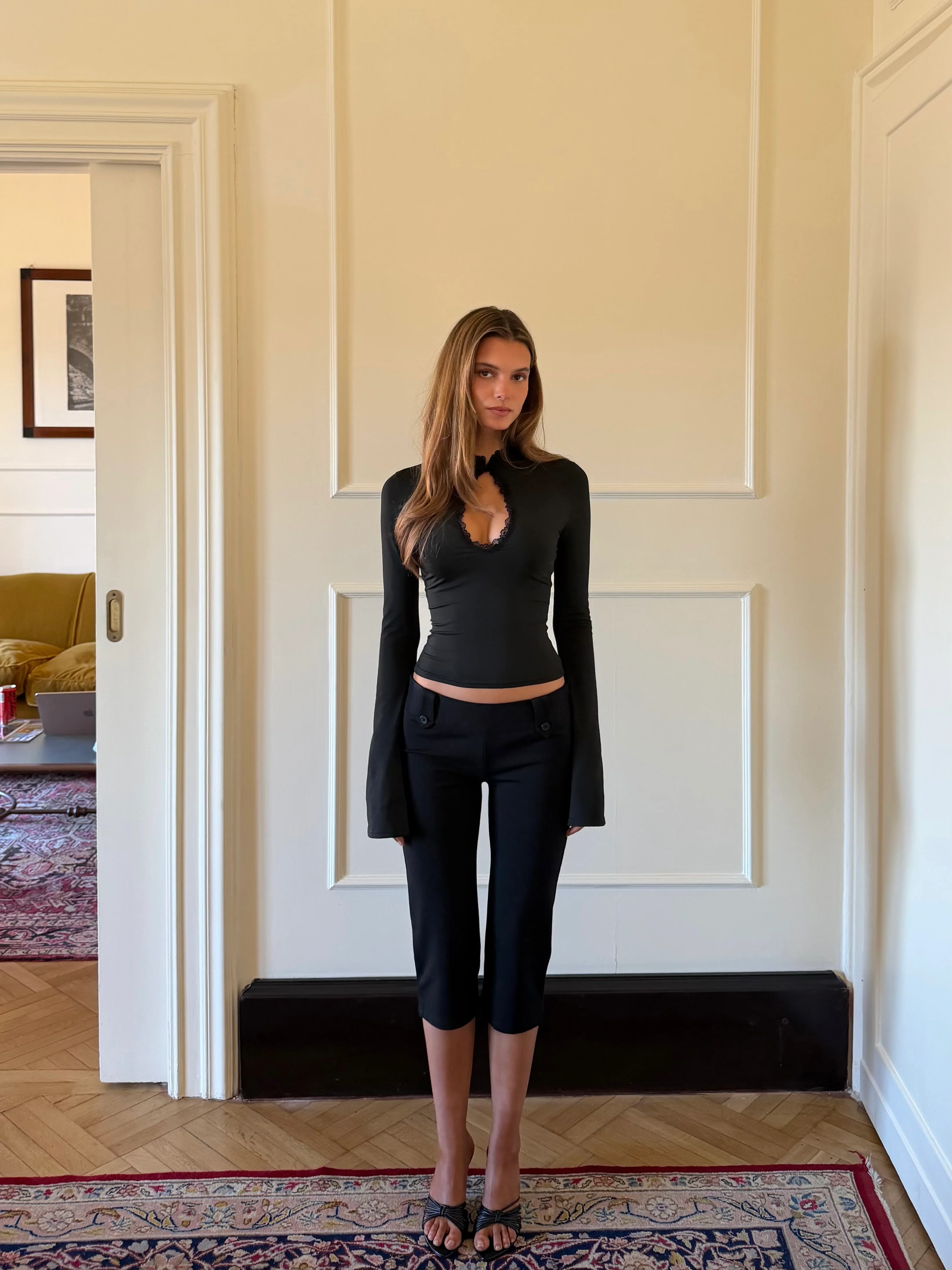 Baia lace long sleeve top - black - Image 8