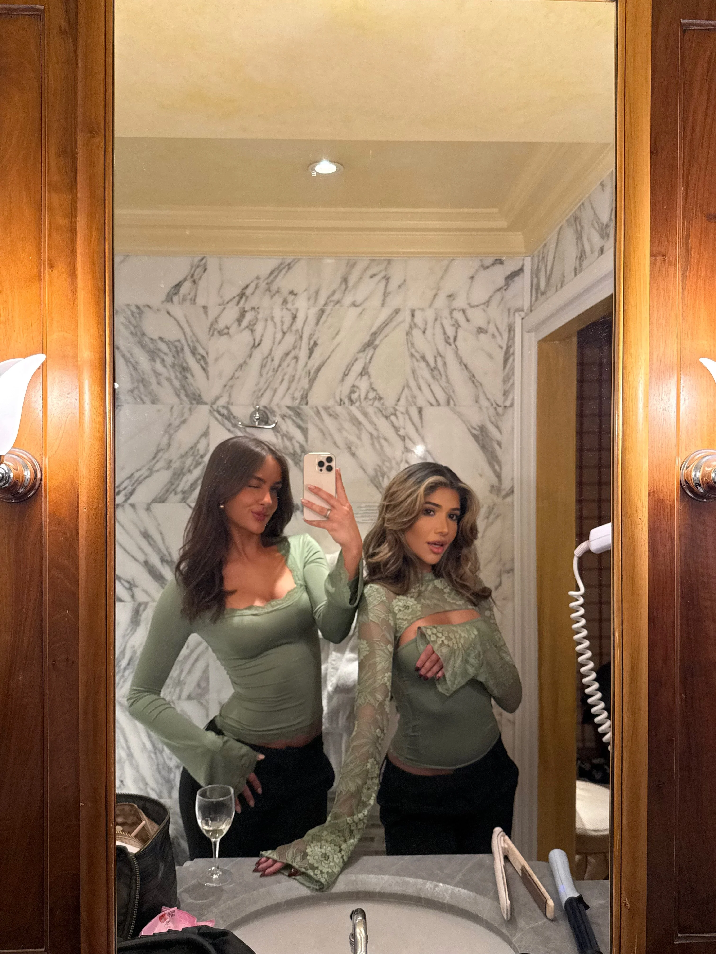 Blair basic lace top - sage  - Image 4