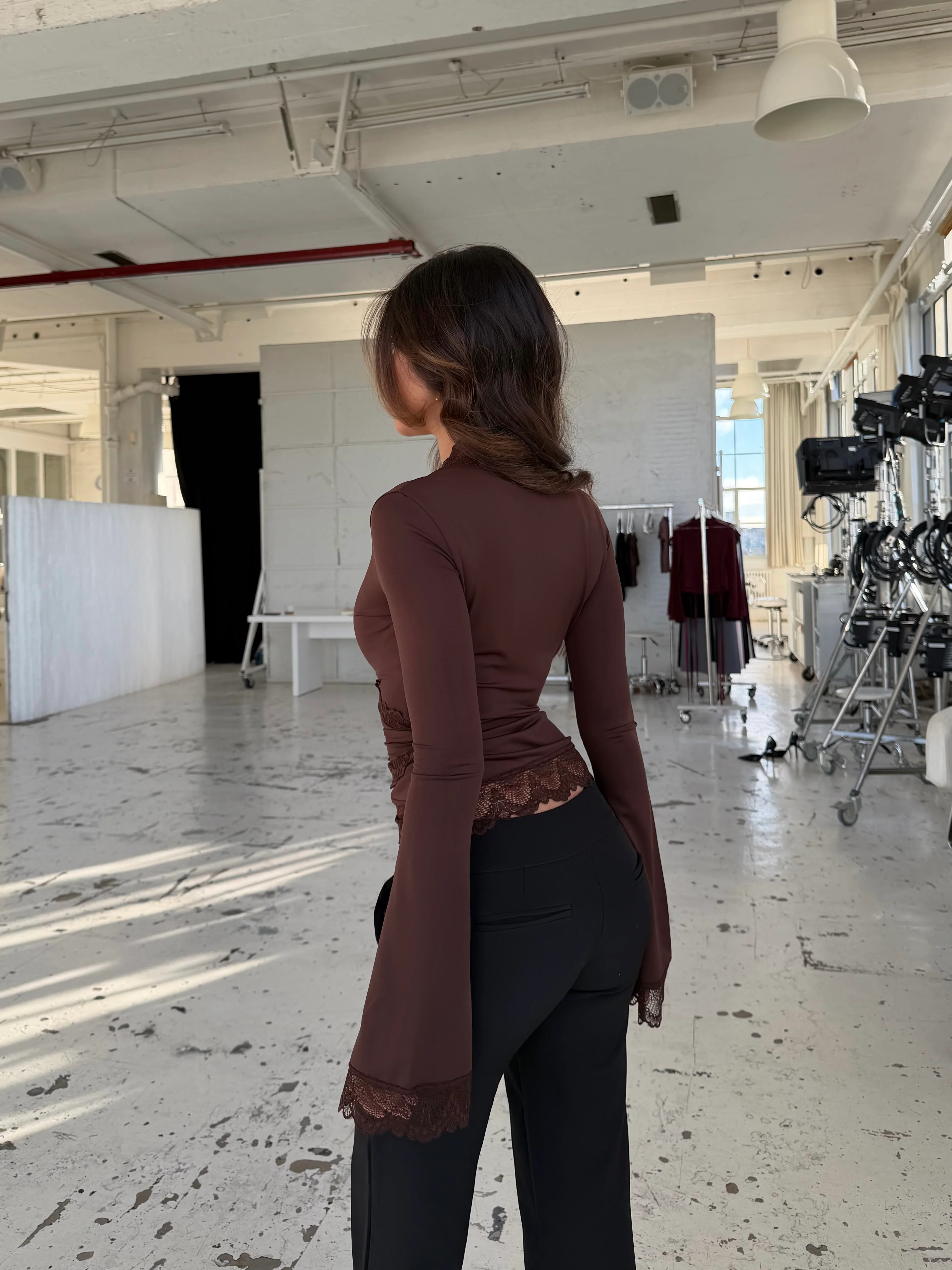 New Ballerina Basic Lace Top – Dark brown - Image 4