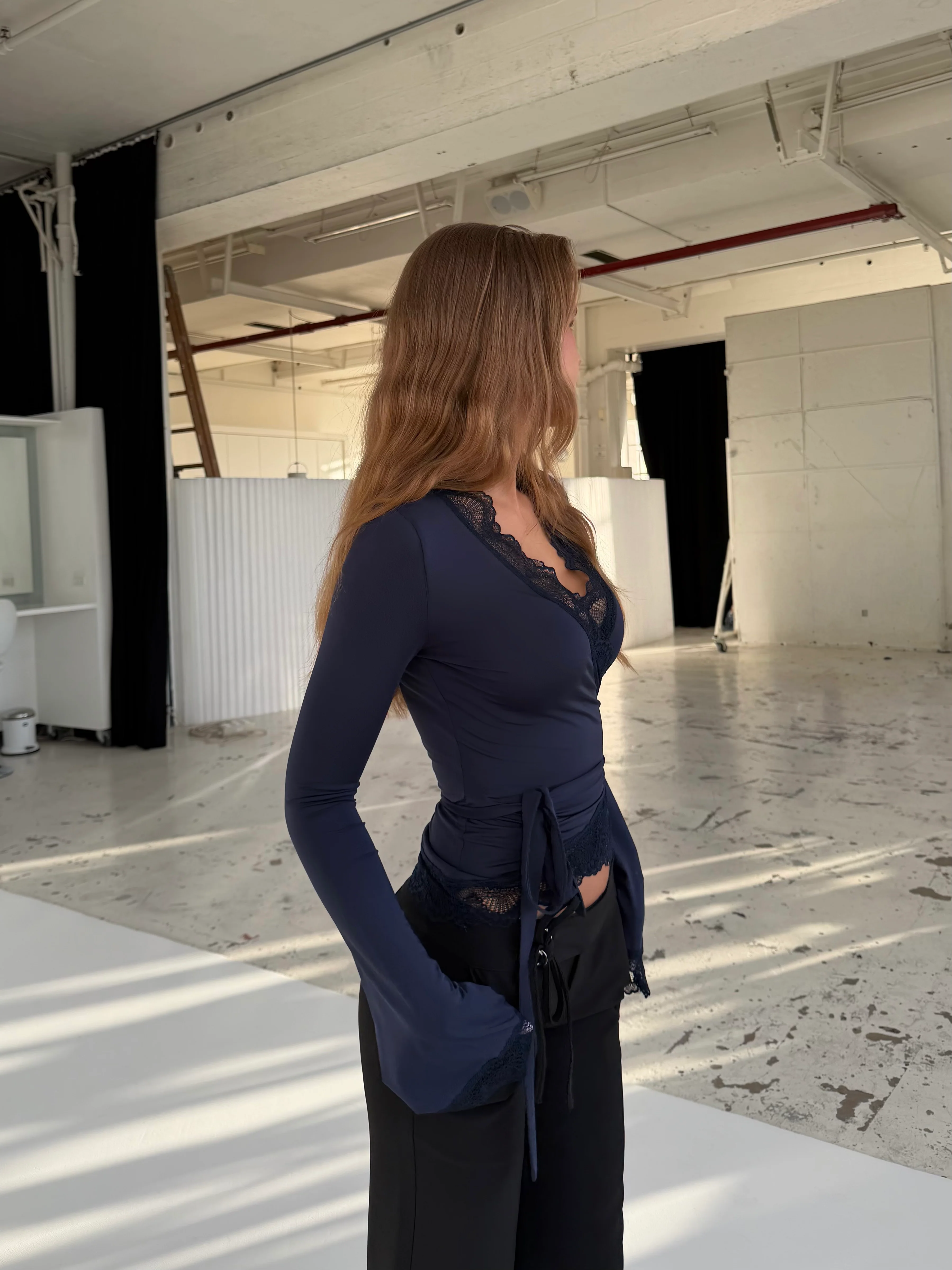New Ballerina Basic Lace Top – Dark blue - Image 4
