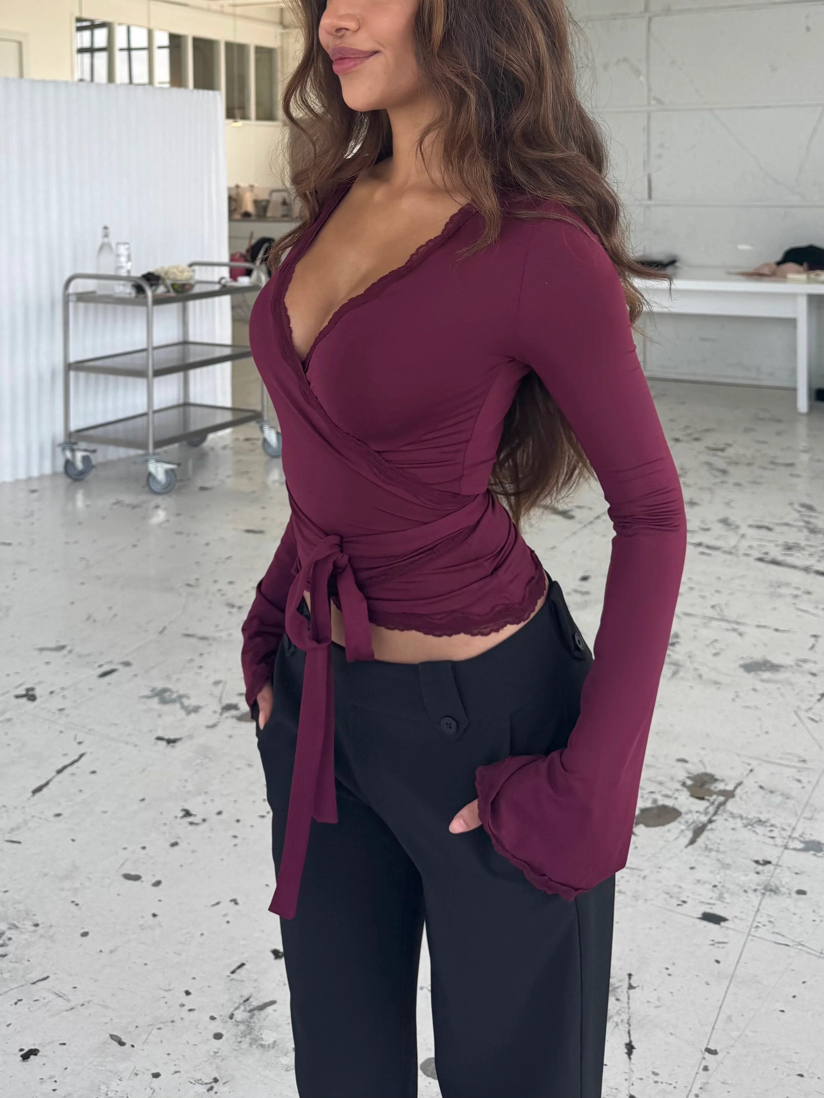 Ballerina basic top - burgundy - Image 3