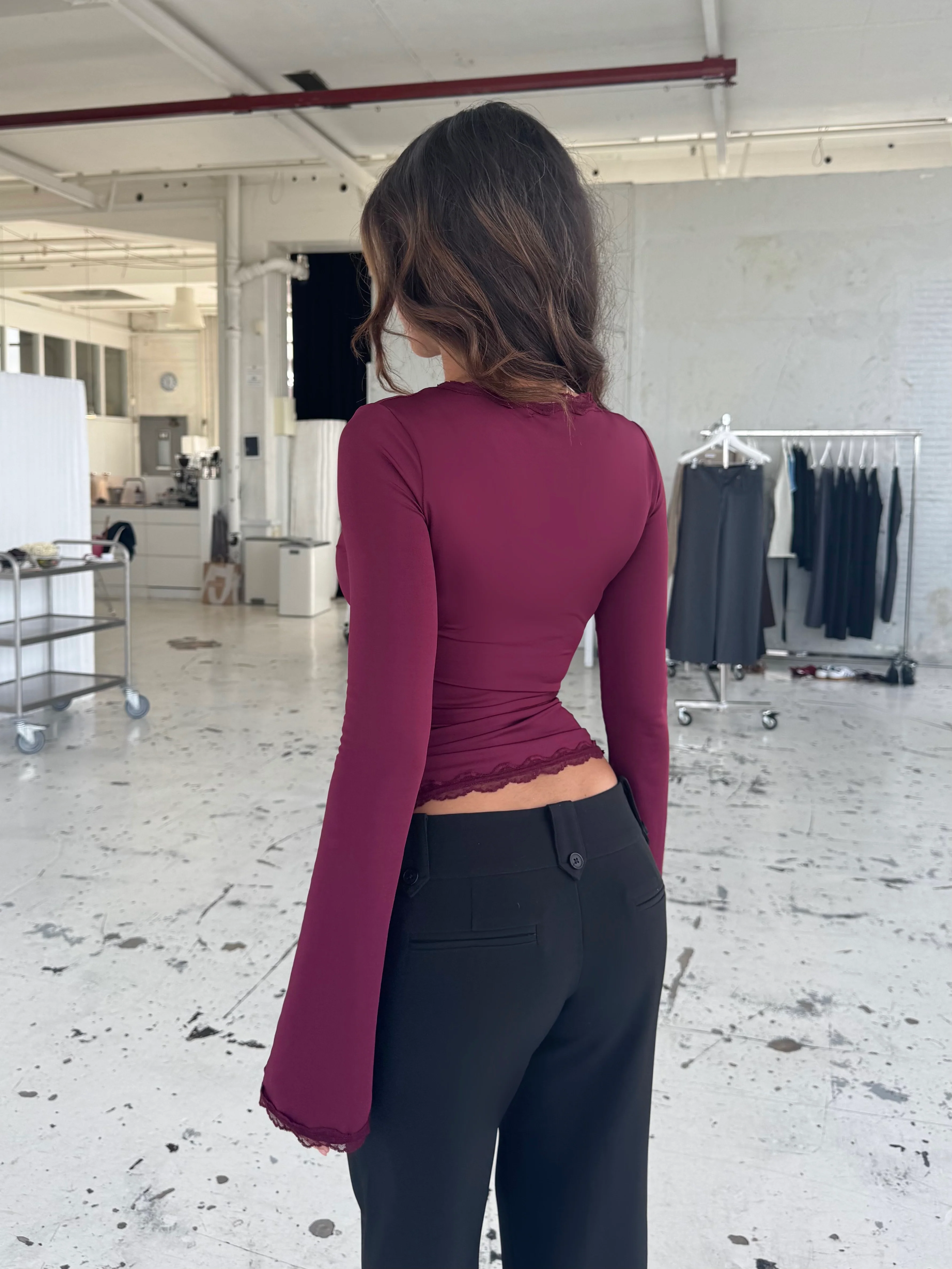 Ballerina basic top - burgundy - Image 4