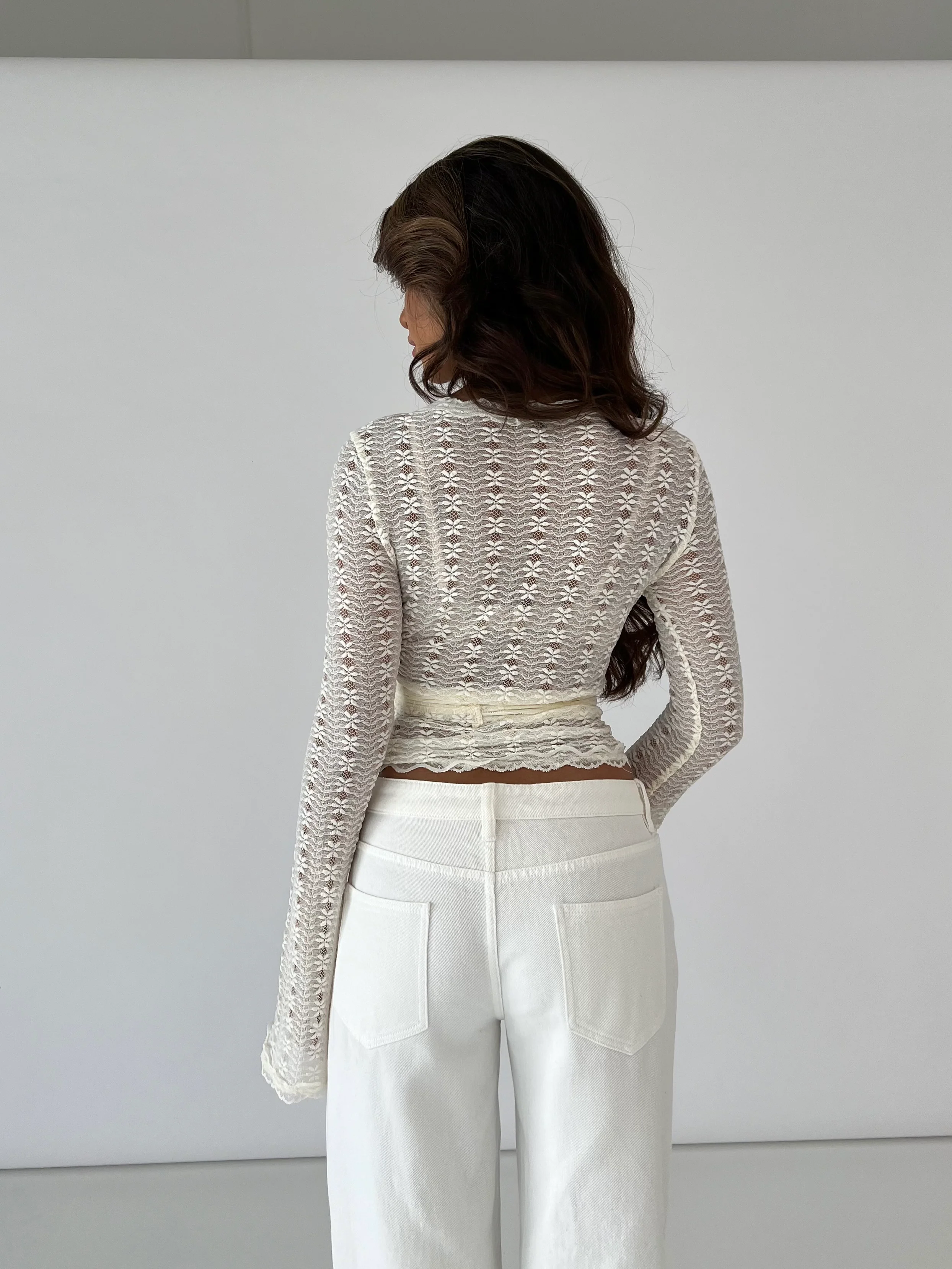 Ballerina flower top - cream - Image 4