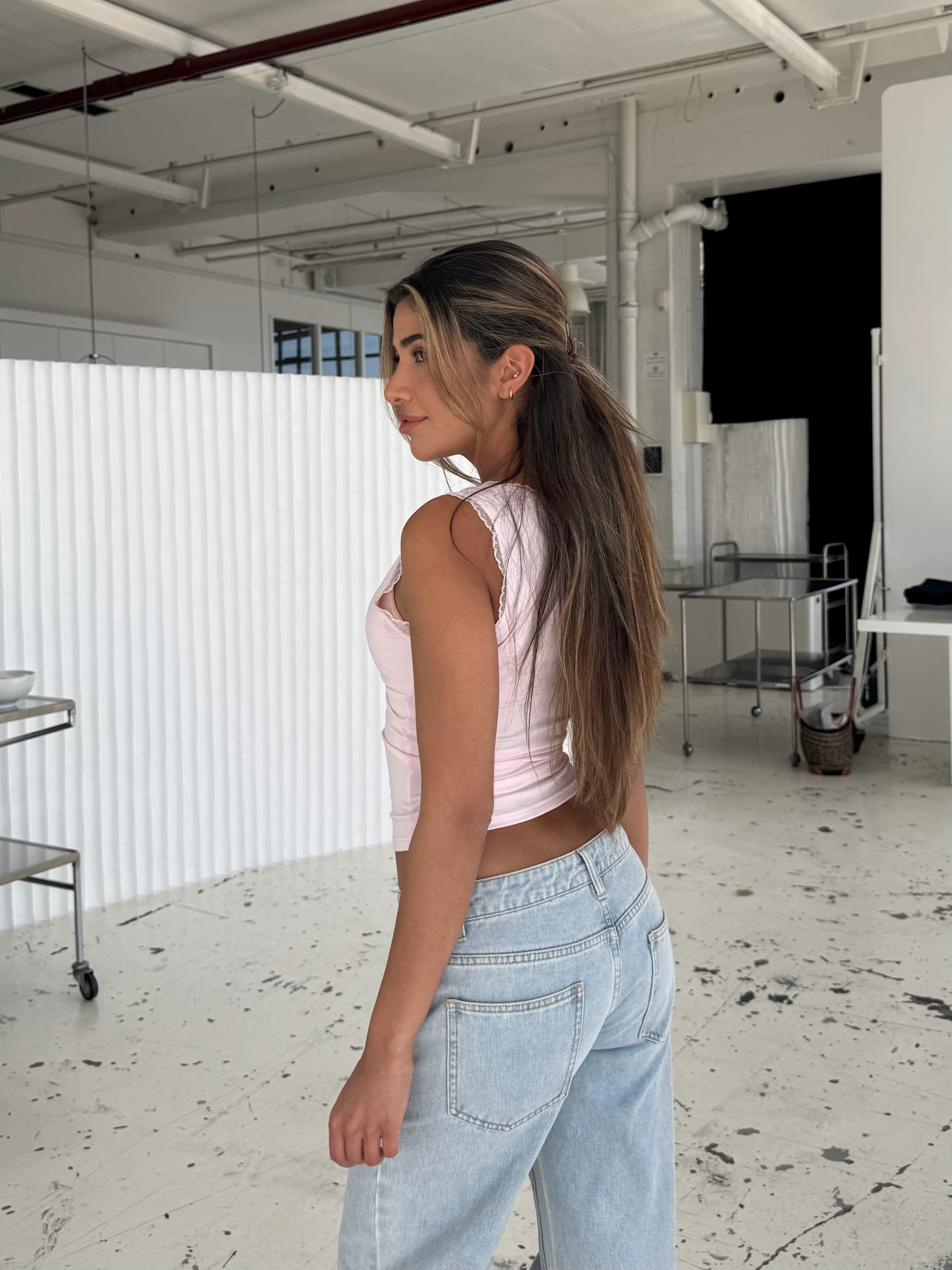 Basic lace top - pink - Image 4