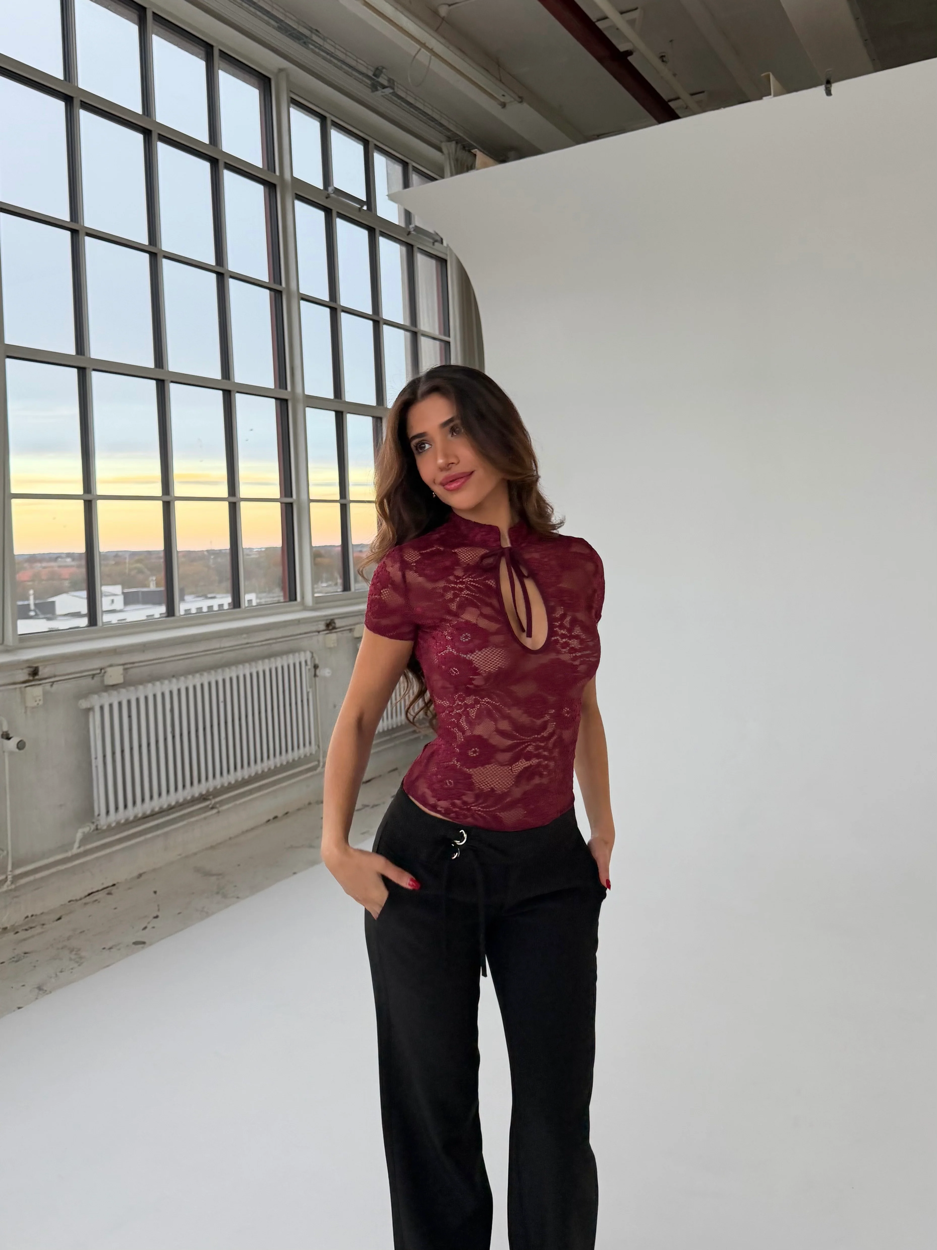 Cleo lace top – bordeaux - Image 4