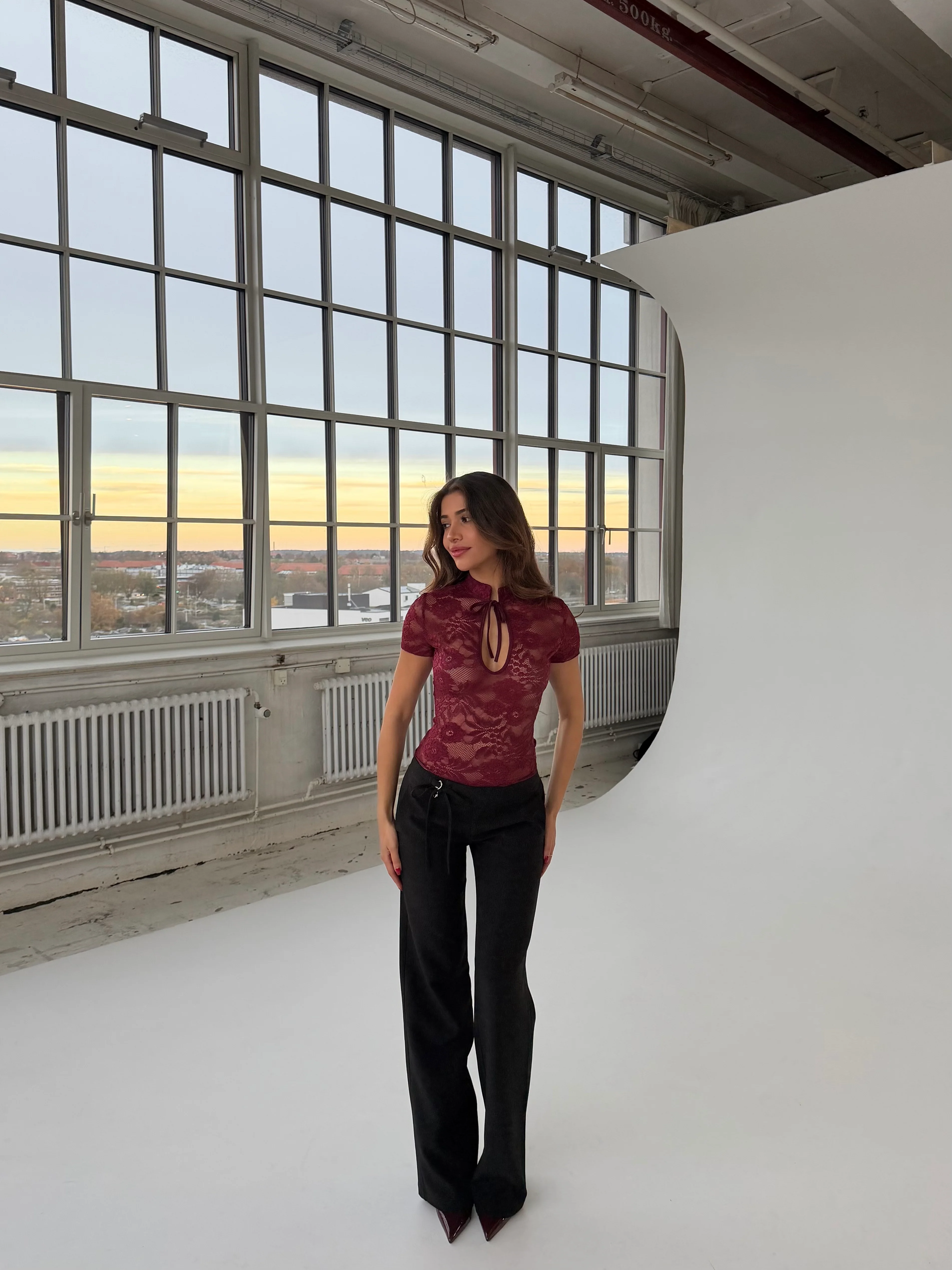 Cleo lace top – bordeaux - Image 6