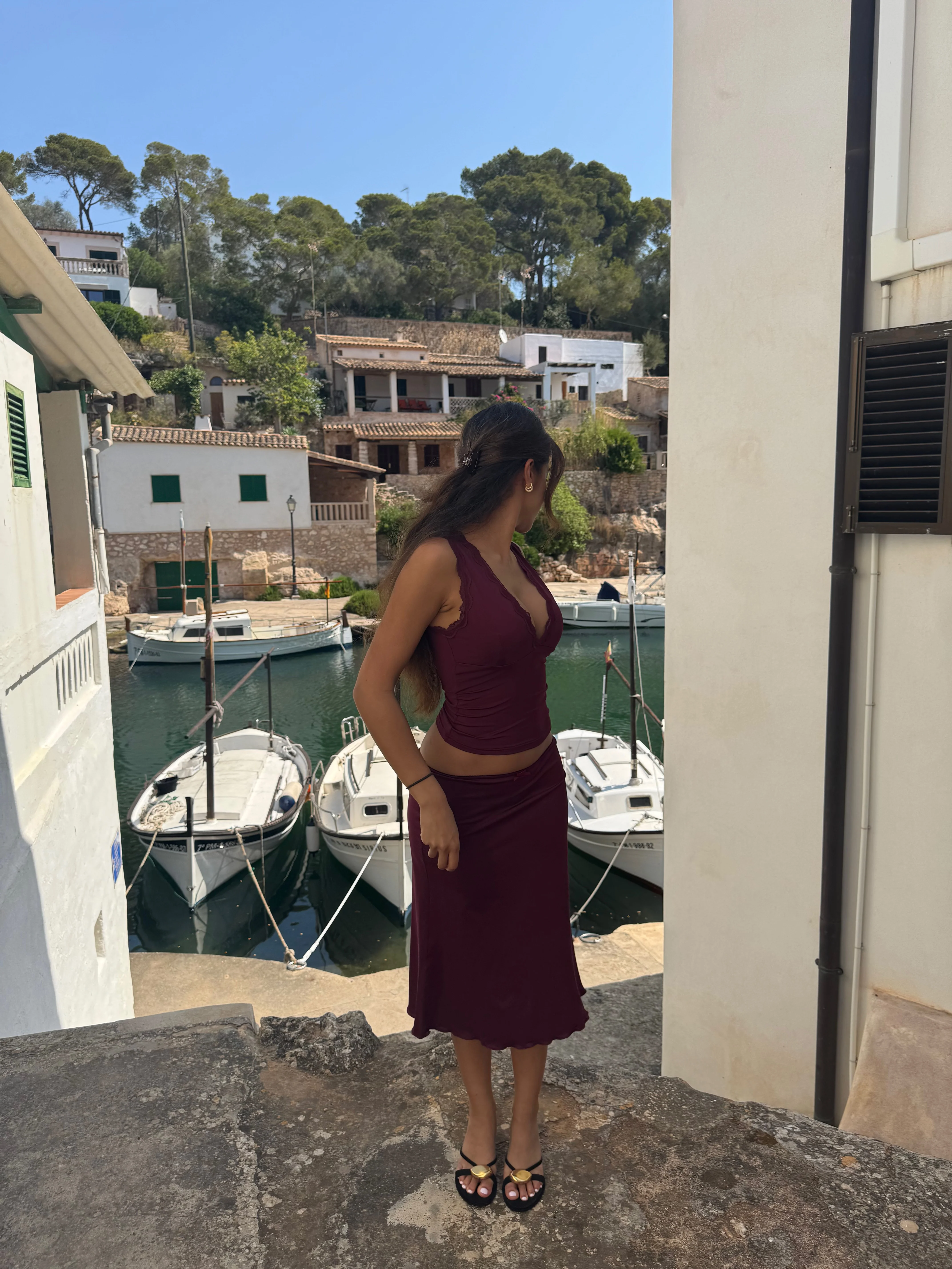 Helia basic skirt - Burgundy - Image 9
