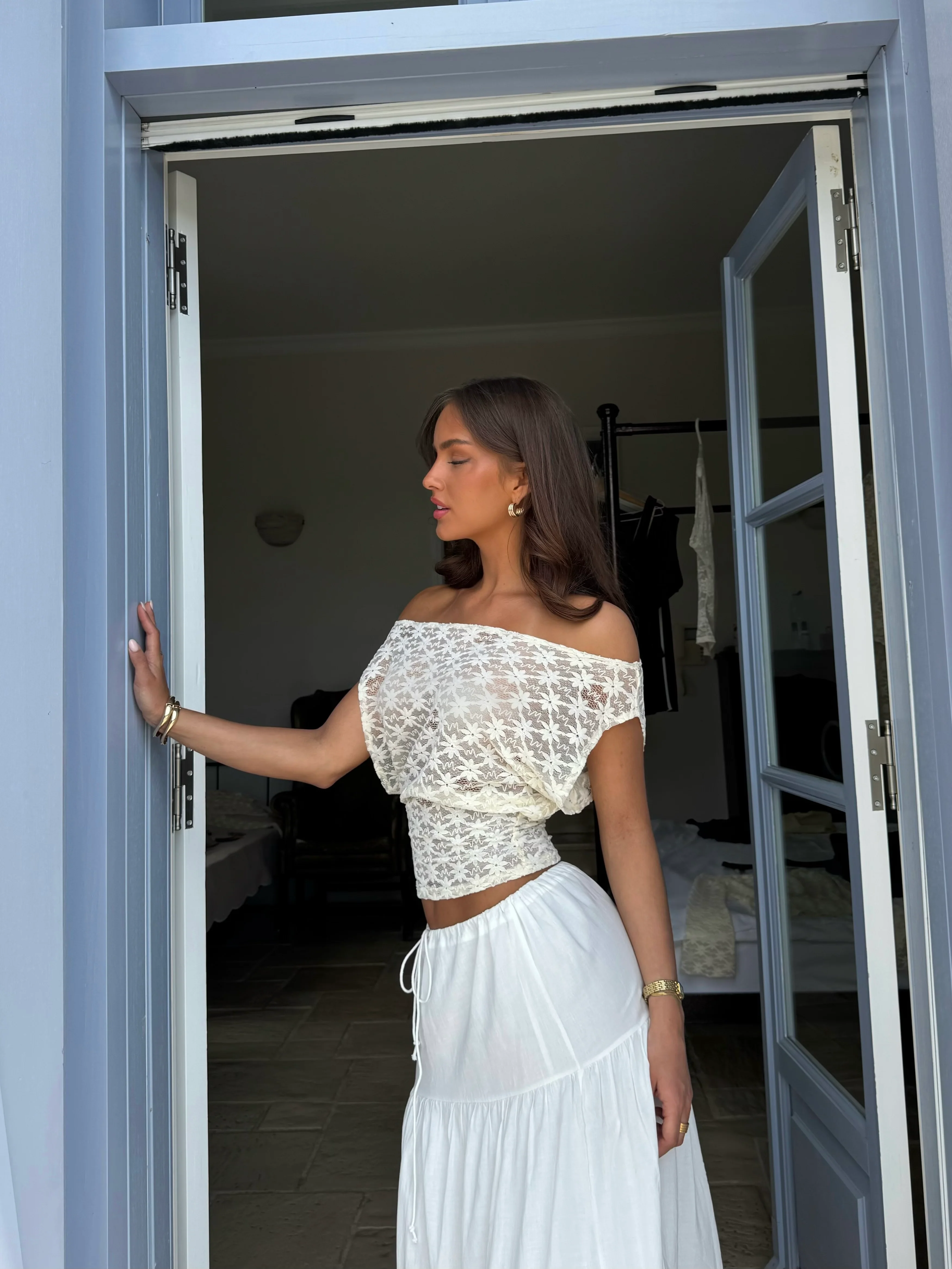 Ira lace top - cream - Image 3