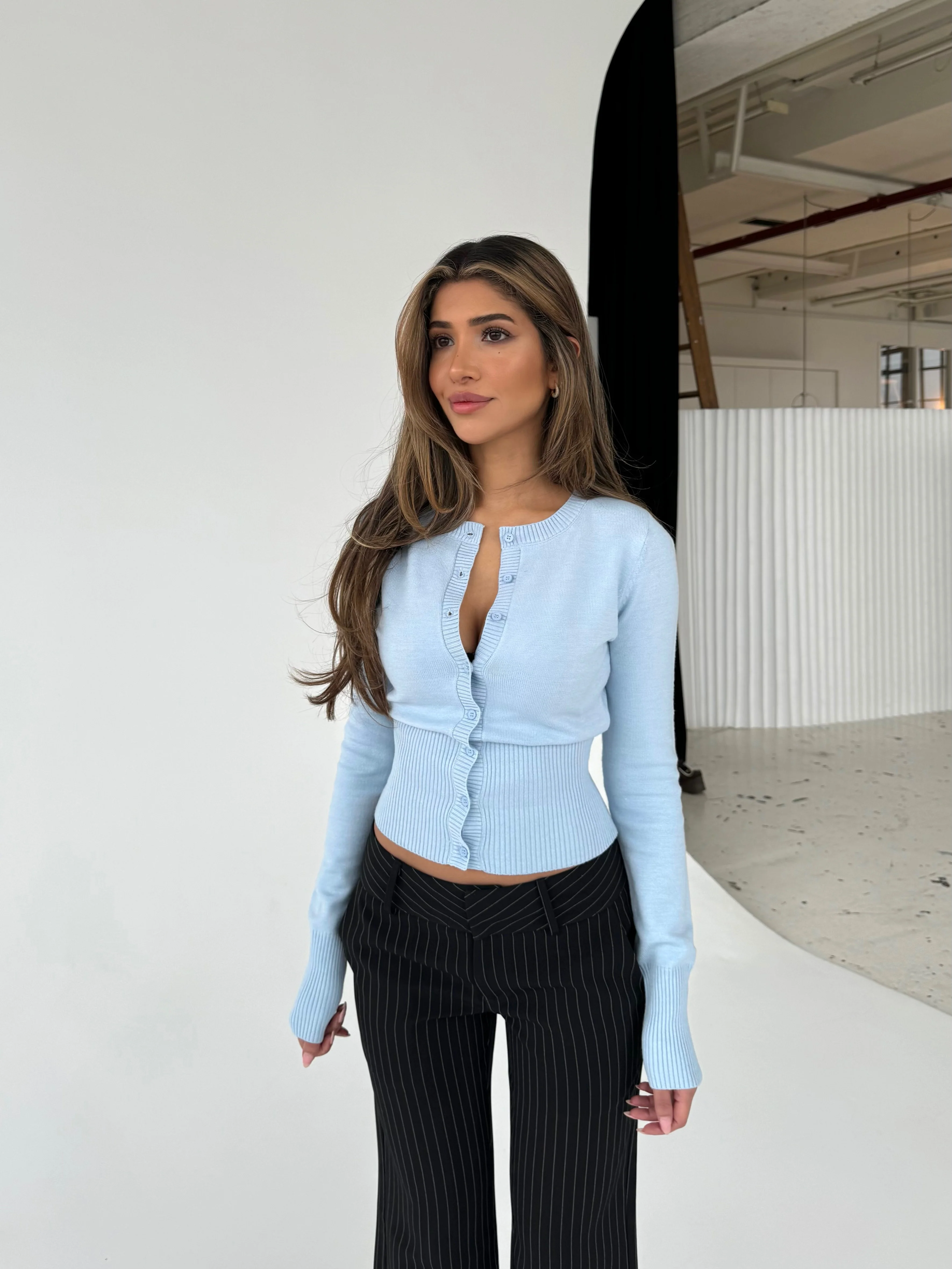 Knit Cardigan - lys blå - Image 5