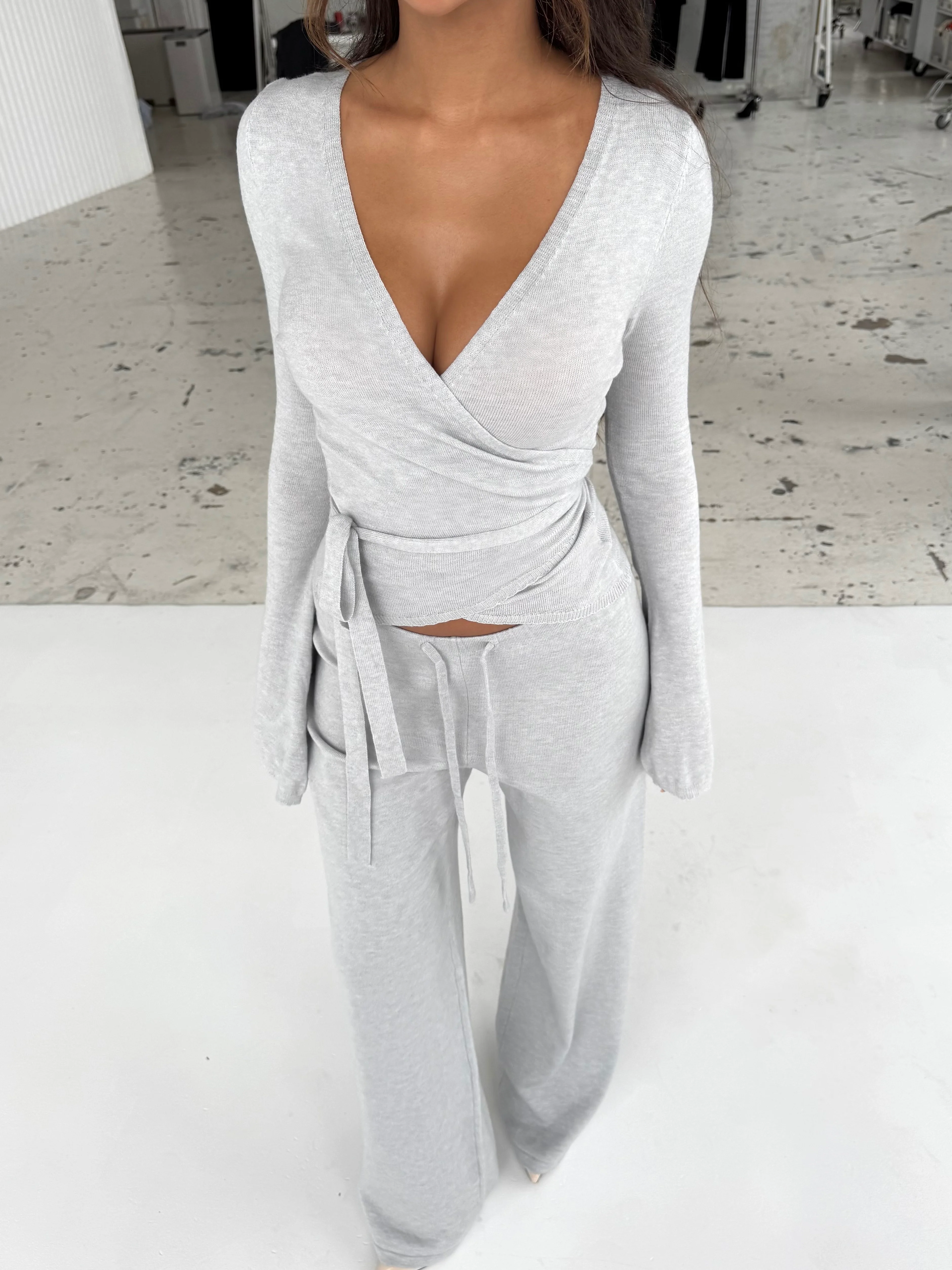 Knit trousers - light grey - Image 2