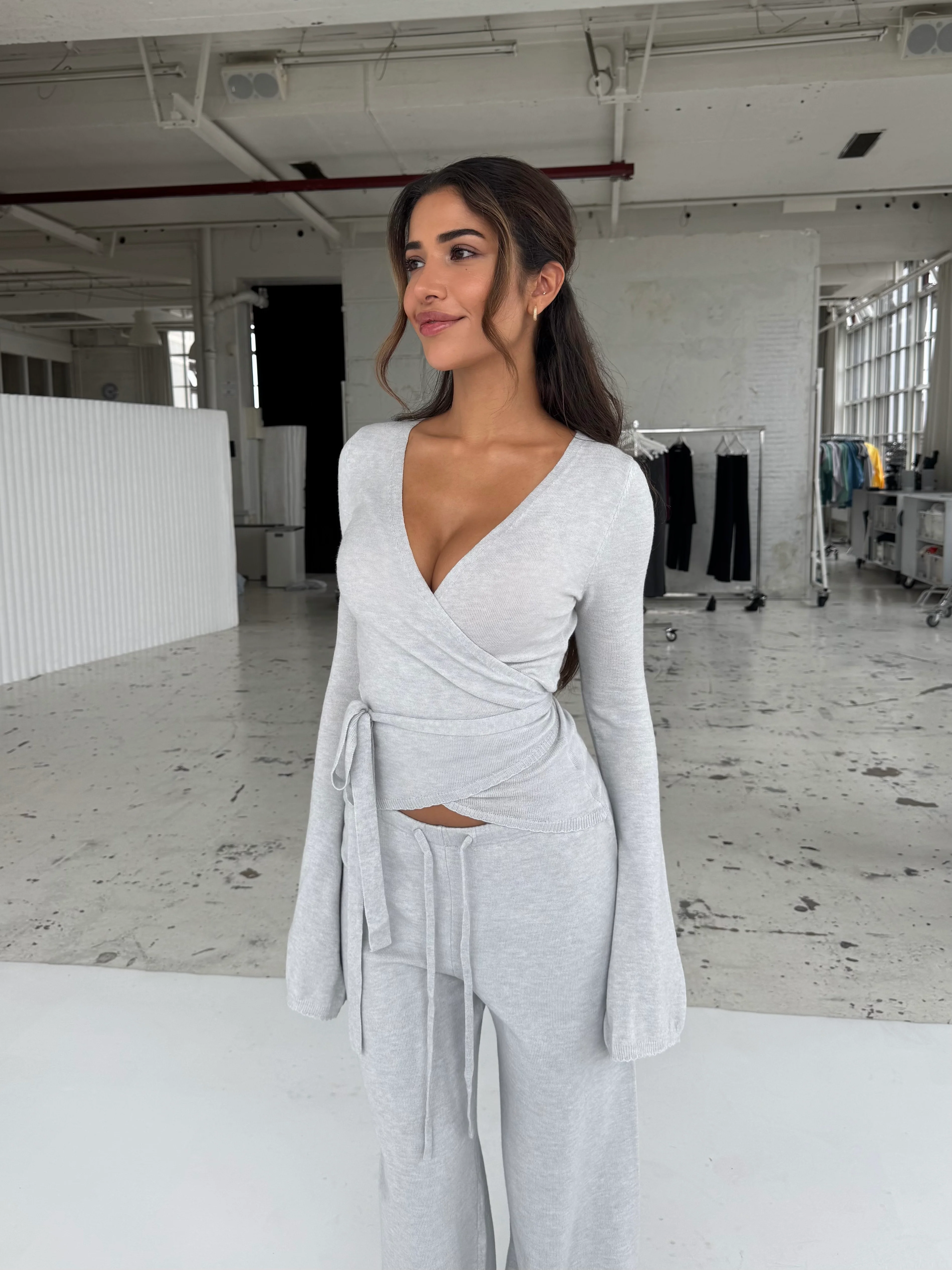 Knit trousers - light grey - Image 3