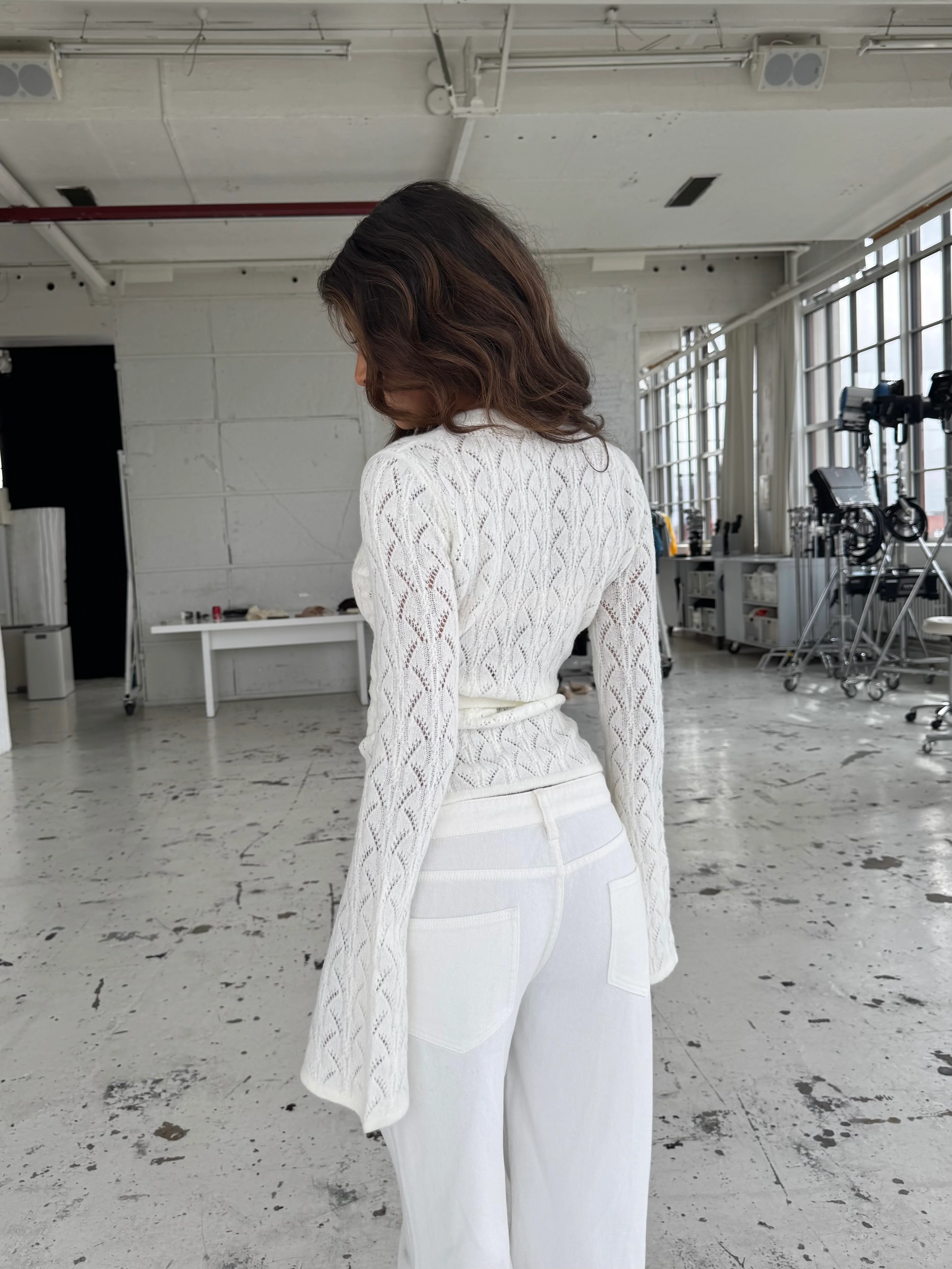 Lacework wool ballerina - White - Image 3