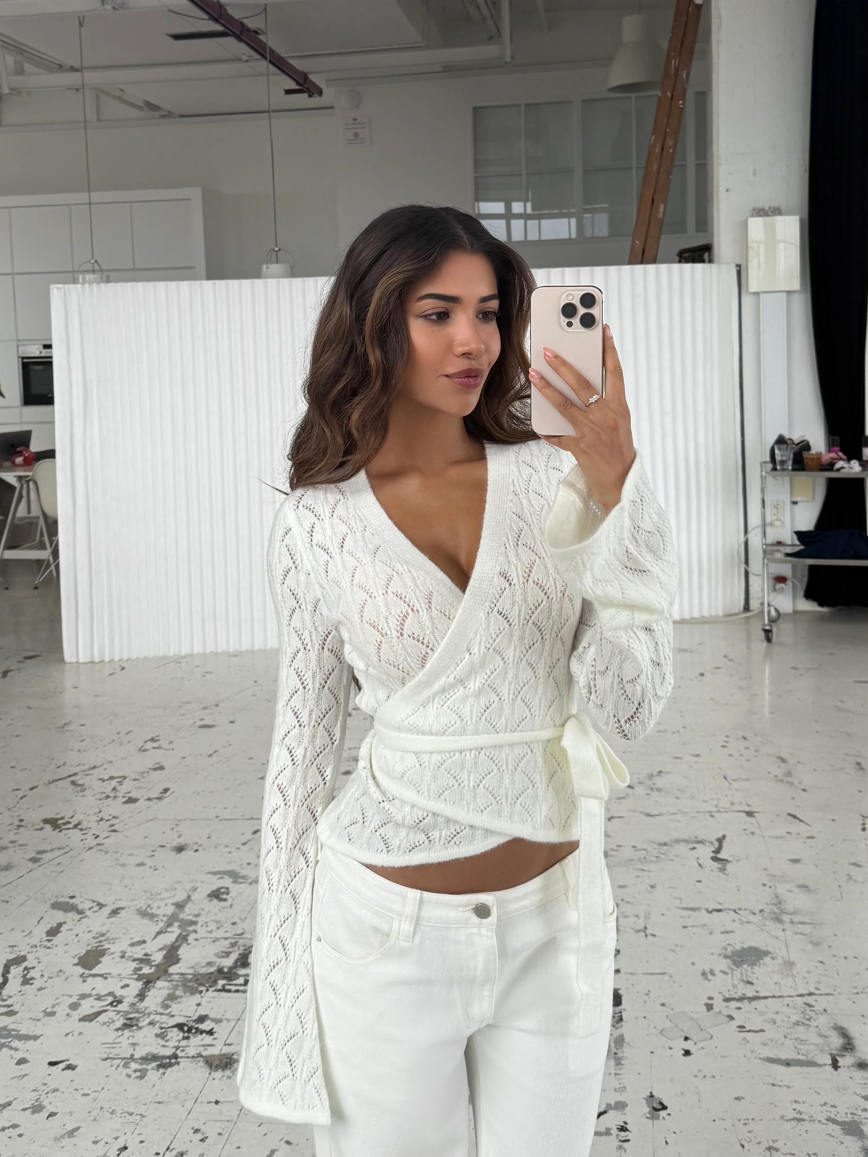 Lacework wool ballerina - White - Image 4