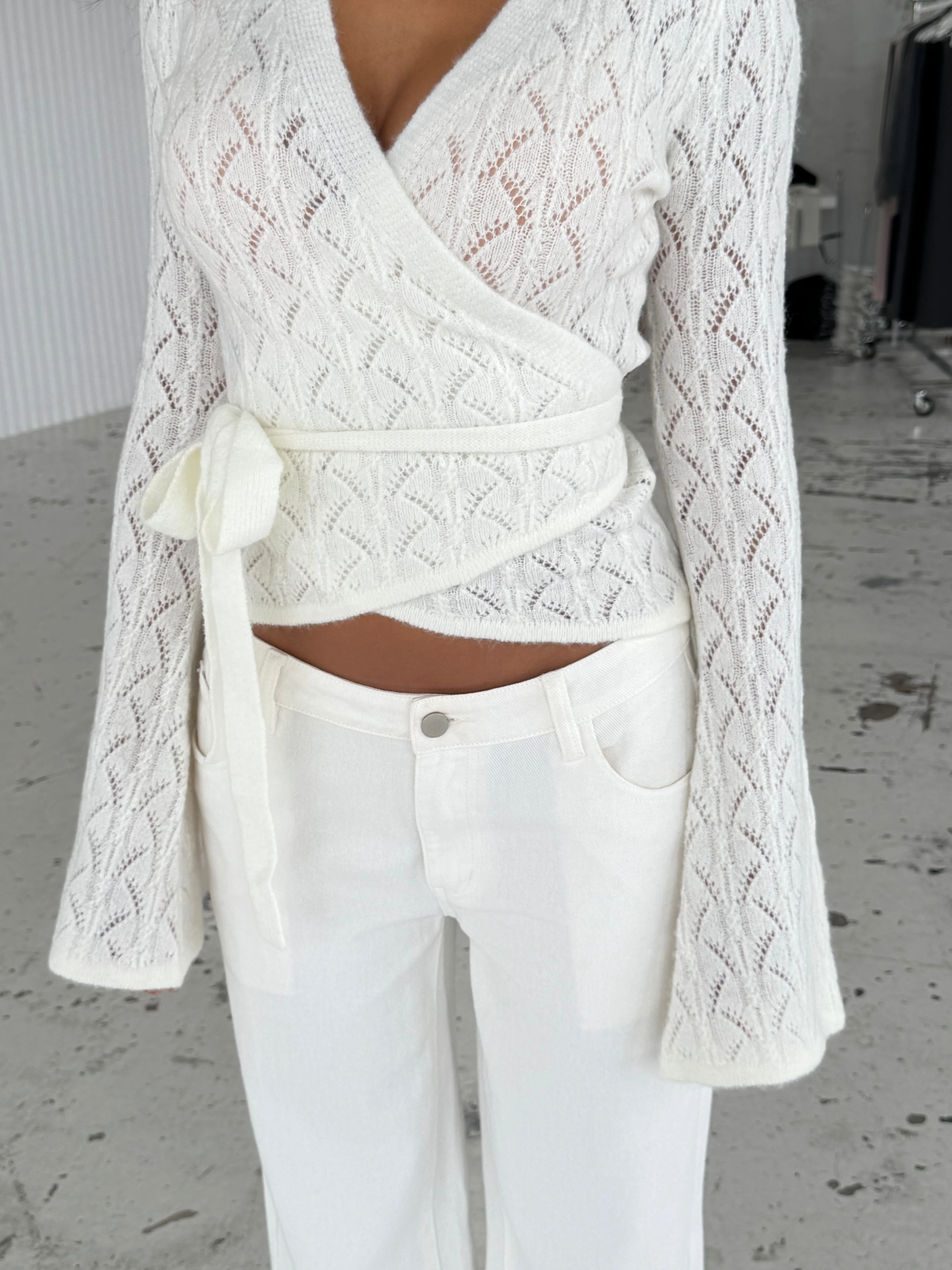 Lacework wool ballerina - White - Image 5