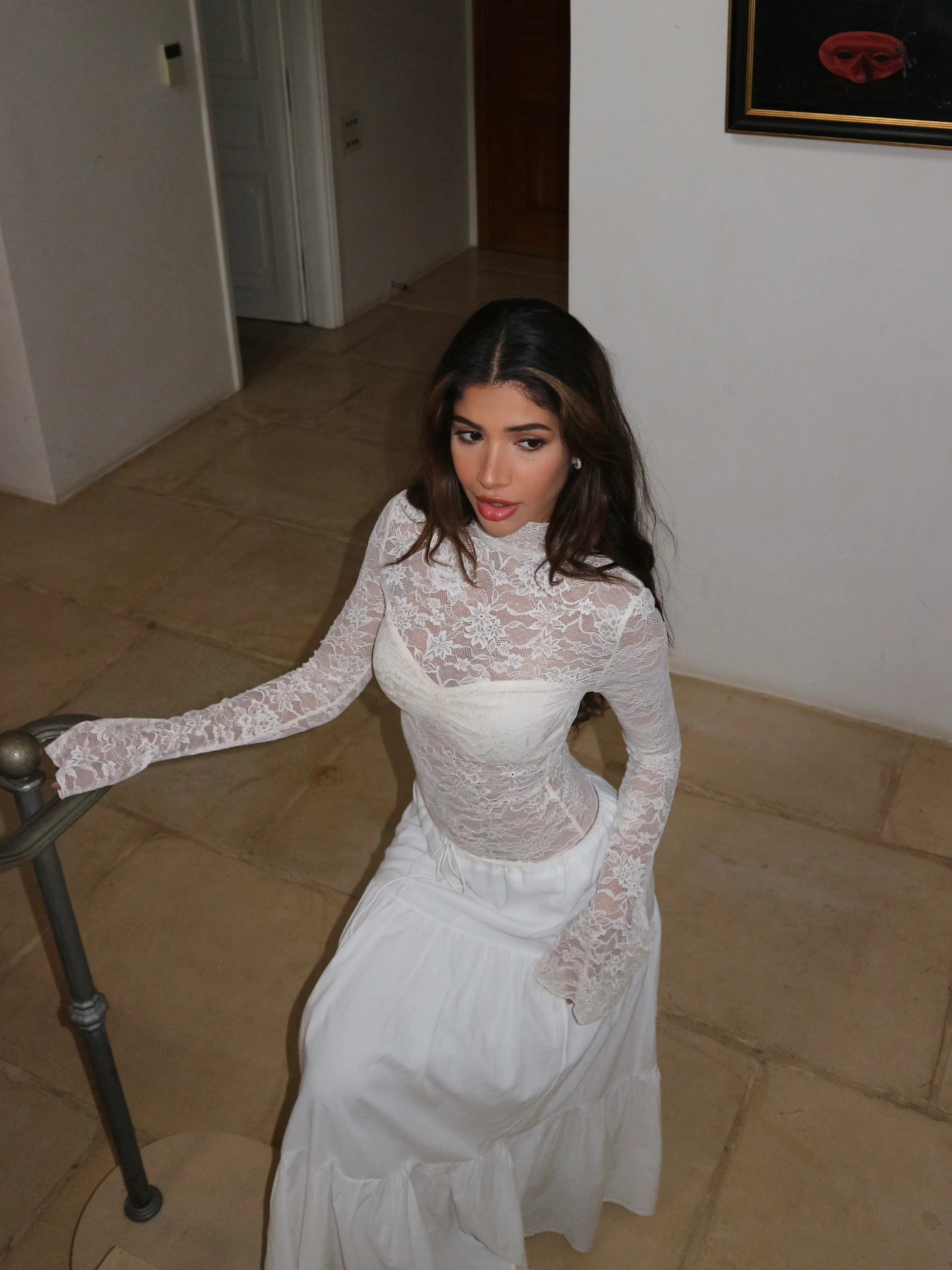 Lenia lace top - cream - Image 4