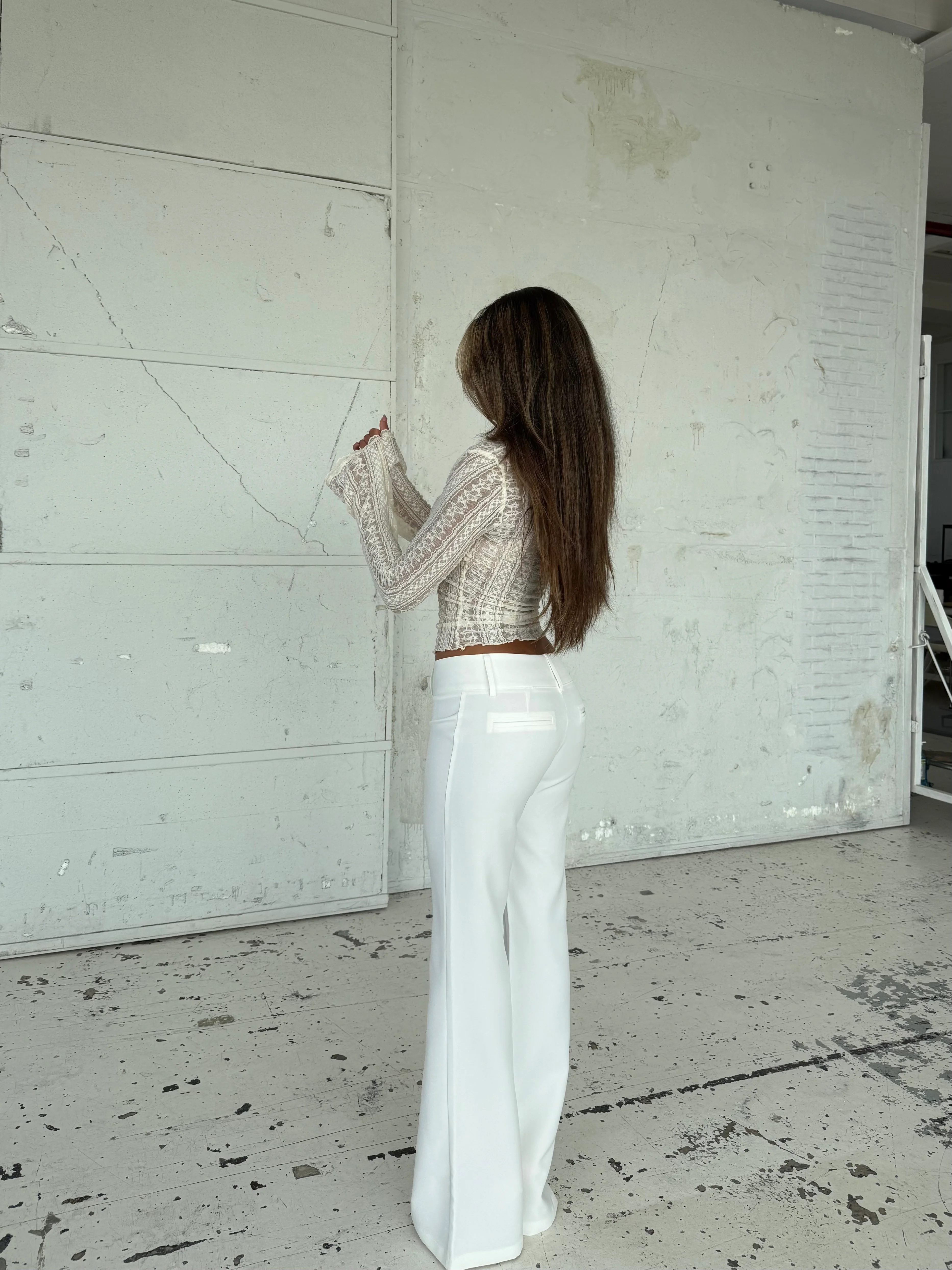 Livia Low Waist Pants - White - Image 2