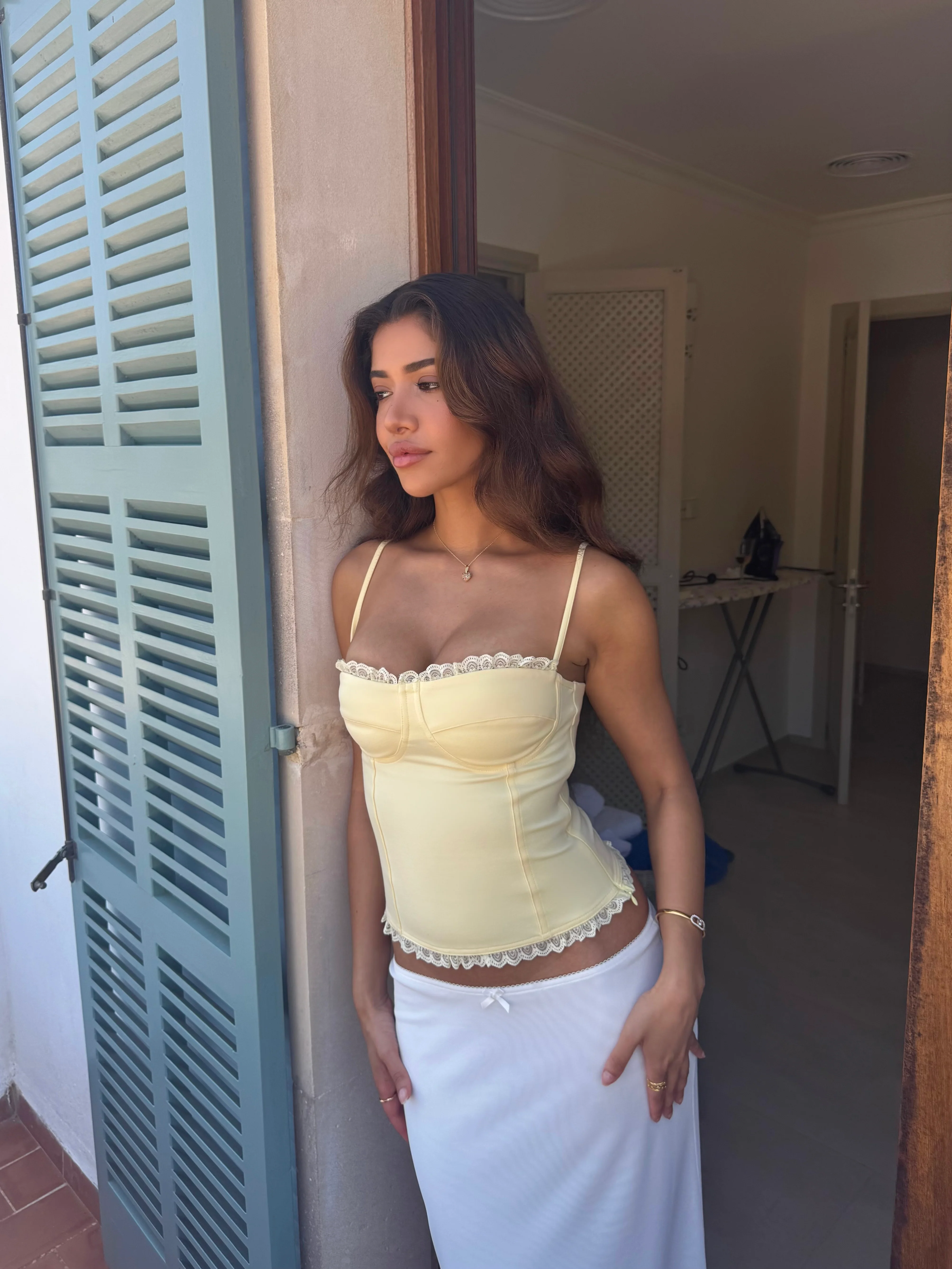 Lula lace corset top - light yellow - Image 7