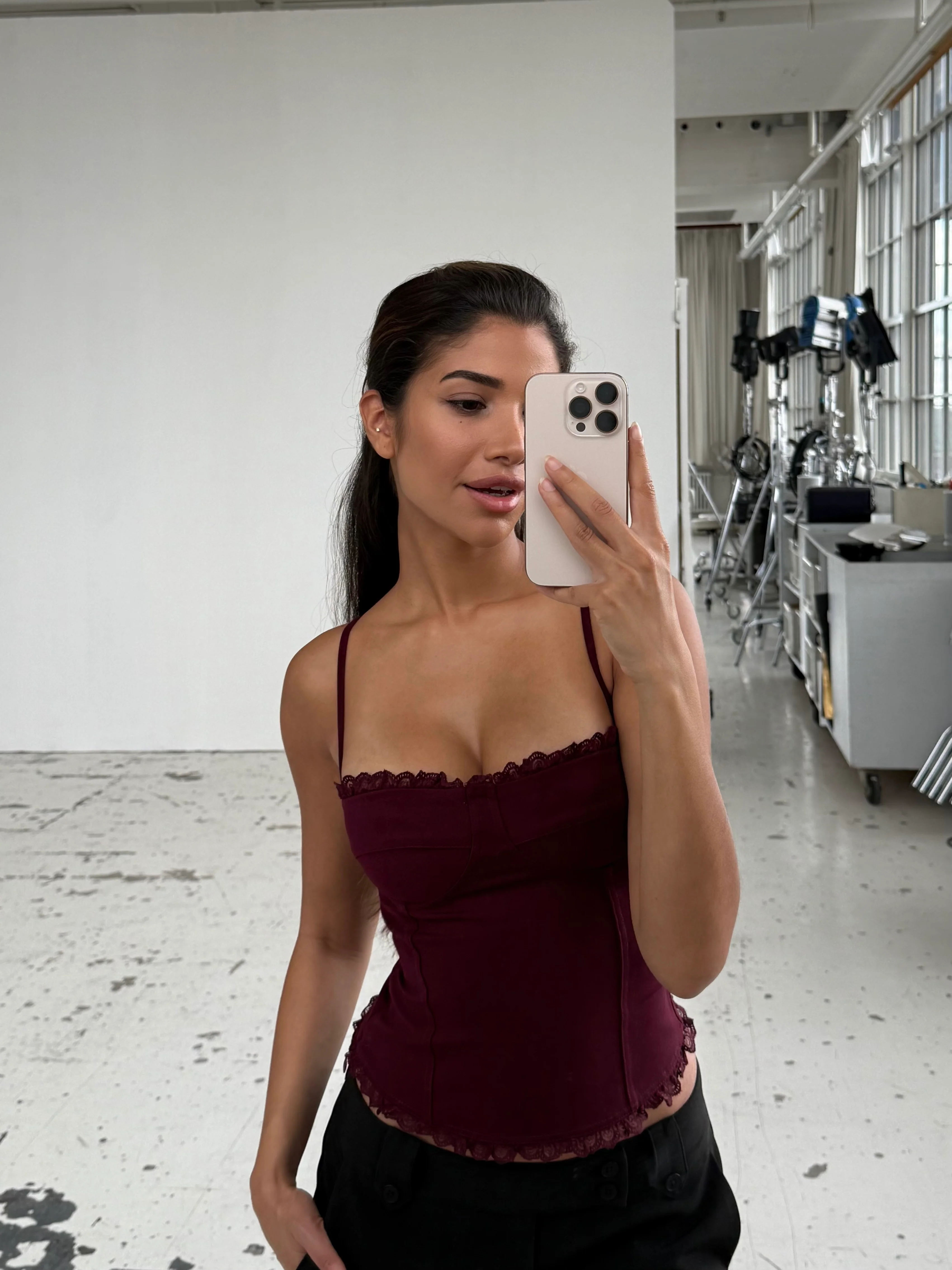 Lula lace corset top - dark red - Image 6
