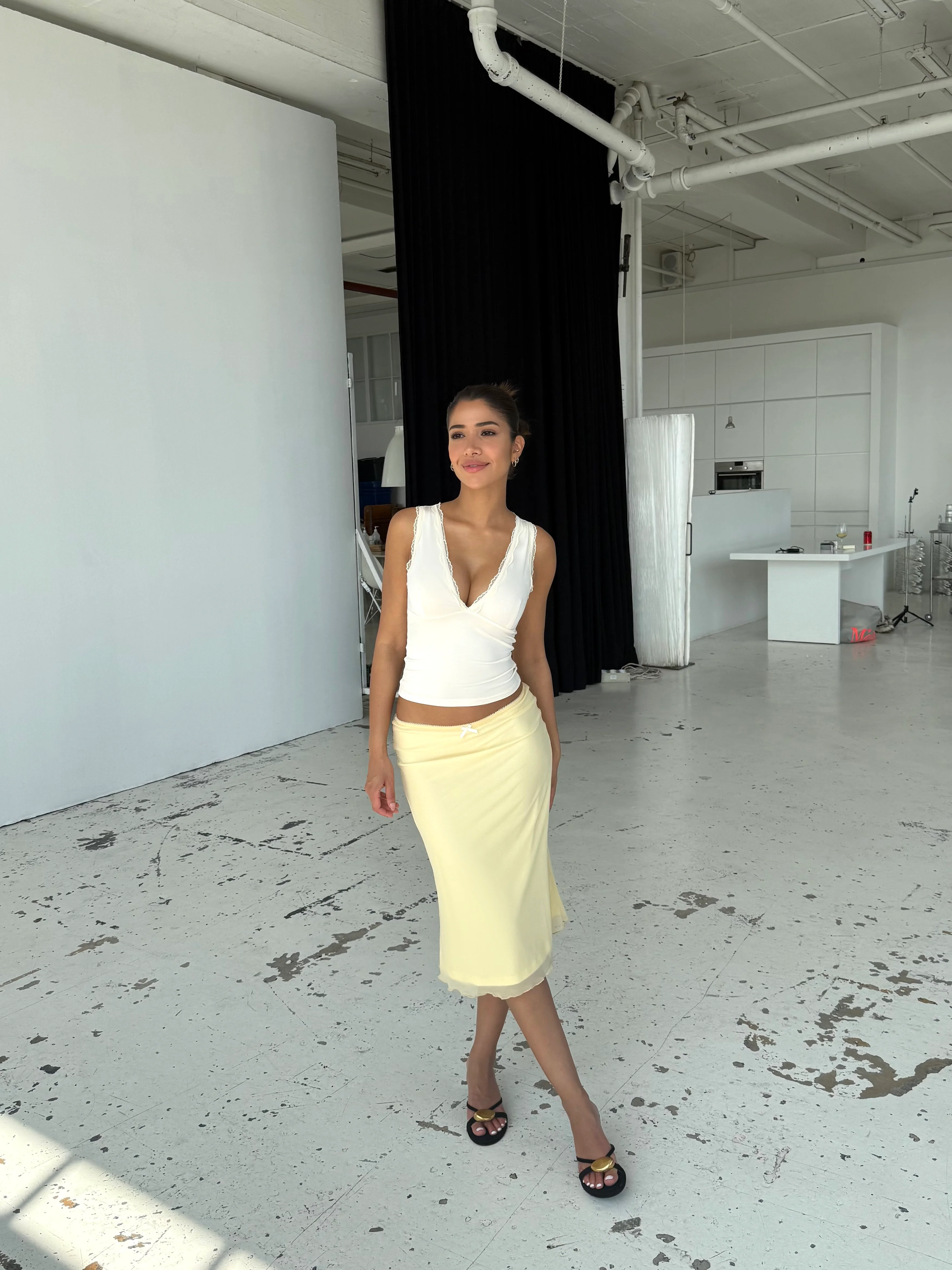 Melia mesh skirt - light yellow 
