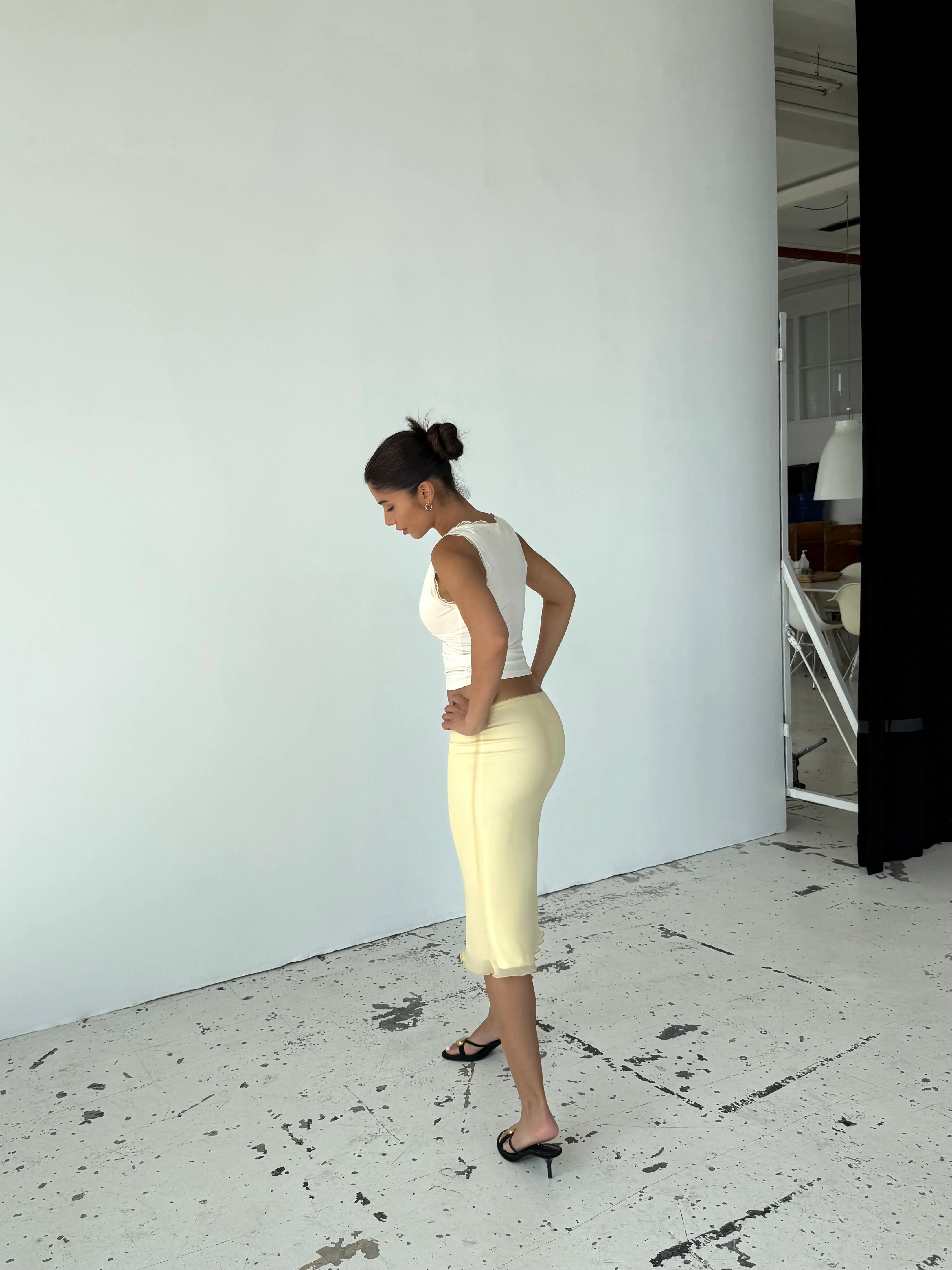Melia mesh skirt - light yellow  - Image 3