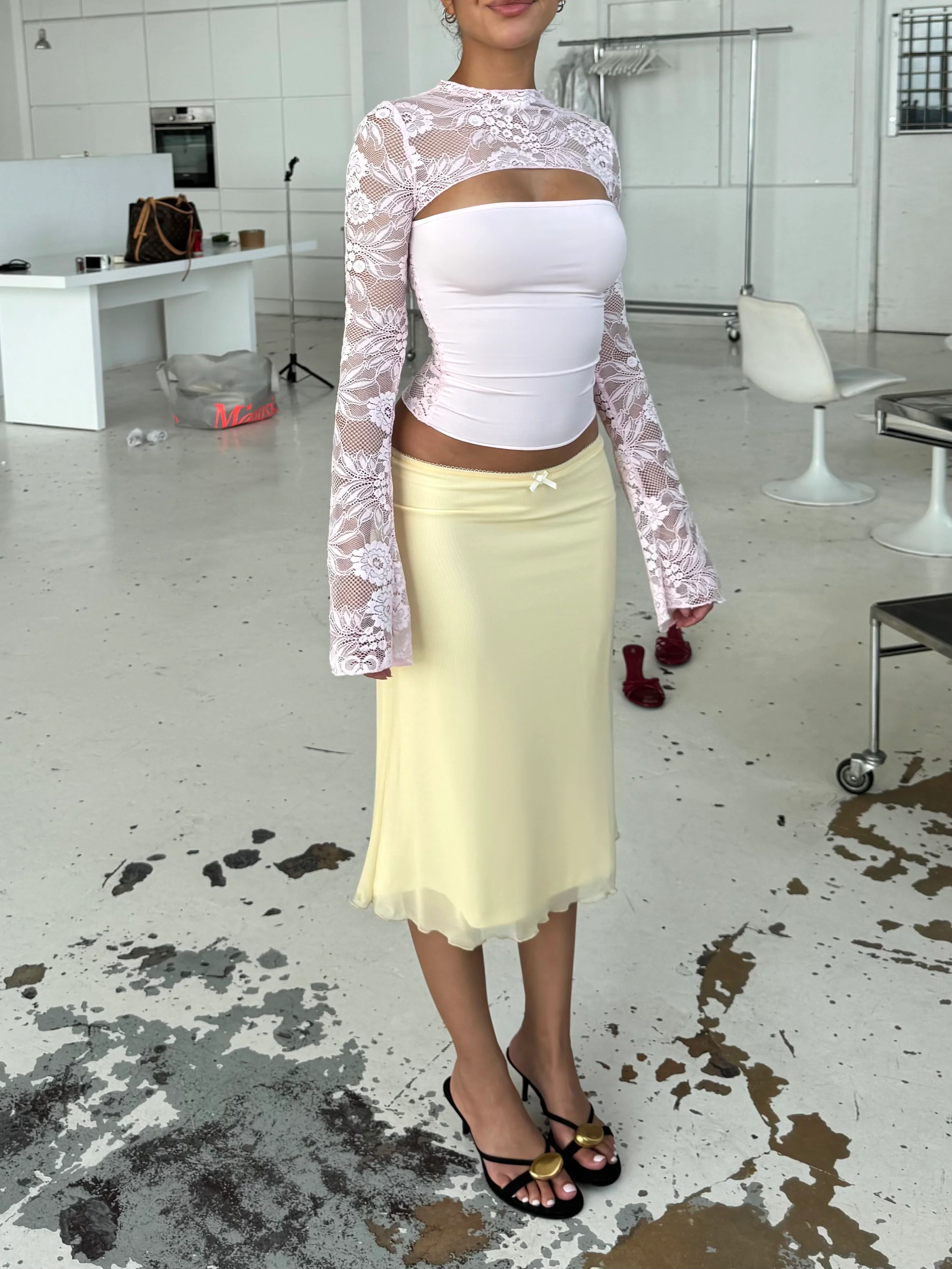 Melia mesh skirt - light yellow  - Image 4