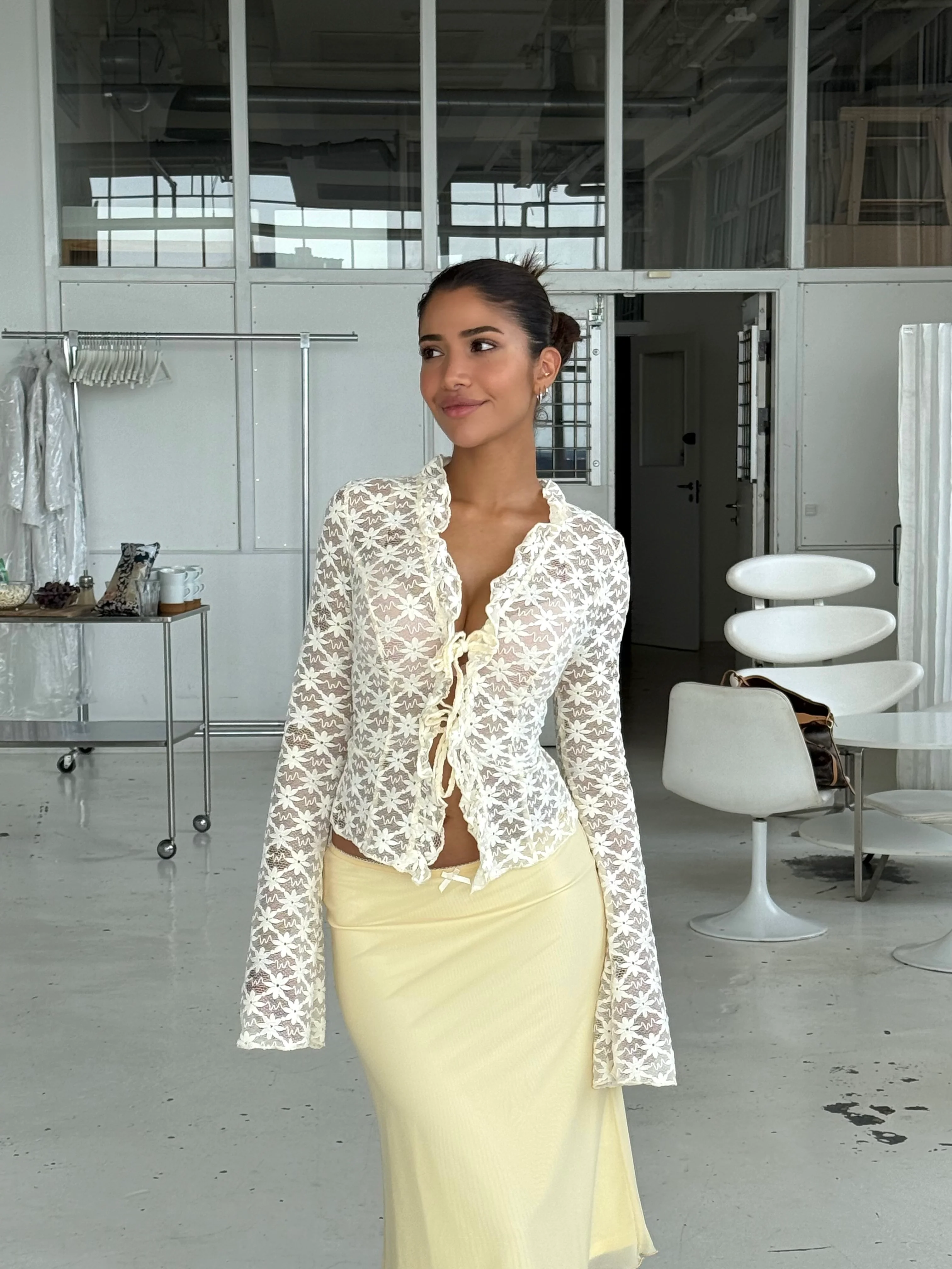 Melia mesh skirt - light yellow  - Image 6