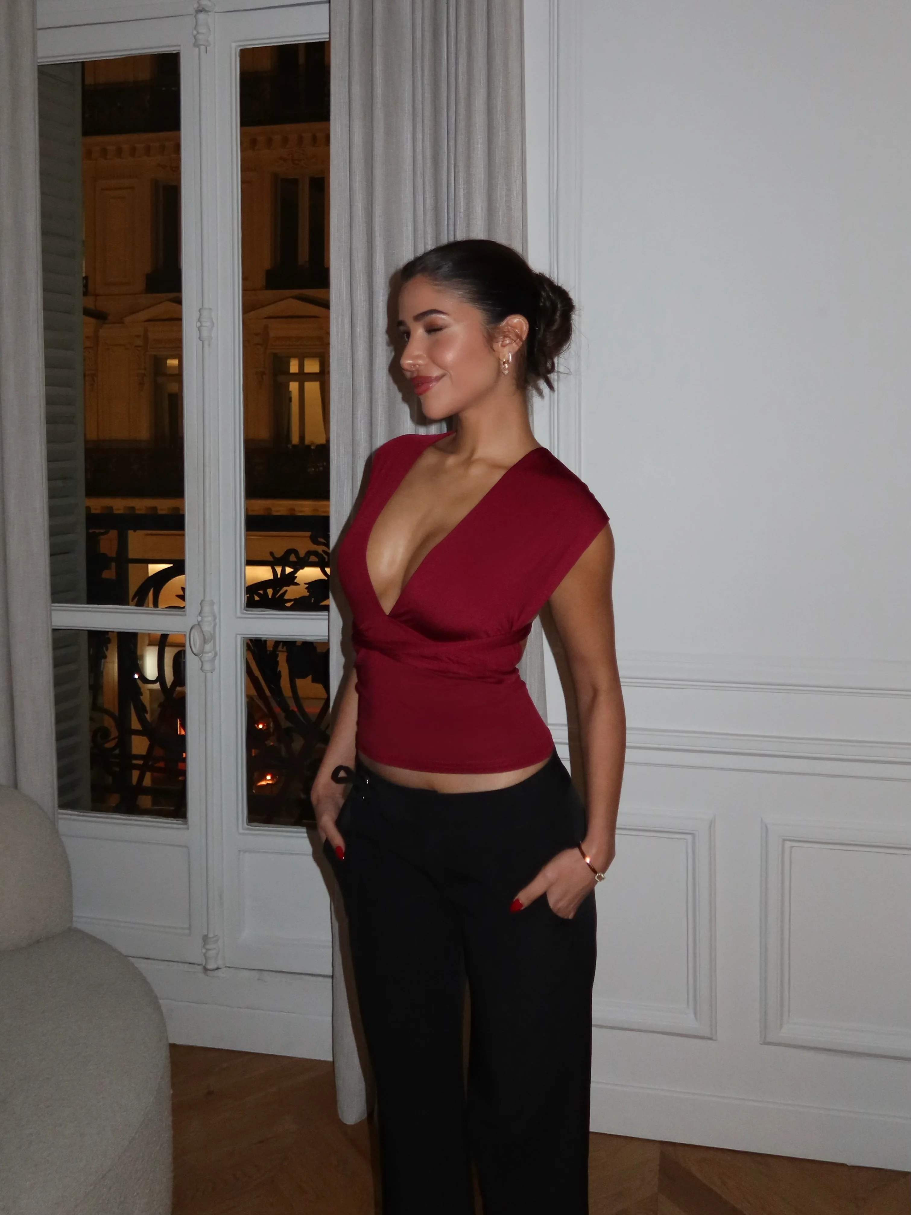 Mila Multi Top – Dark Red - Image 5