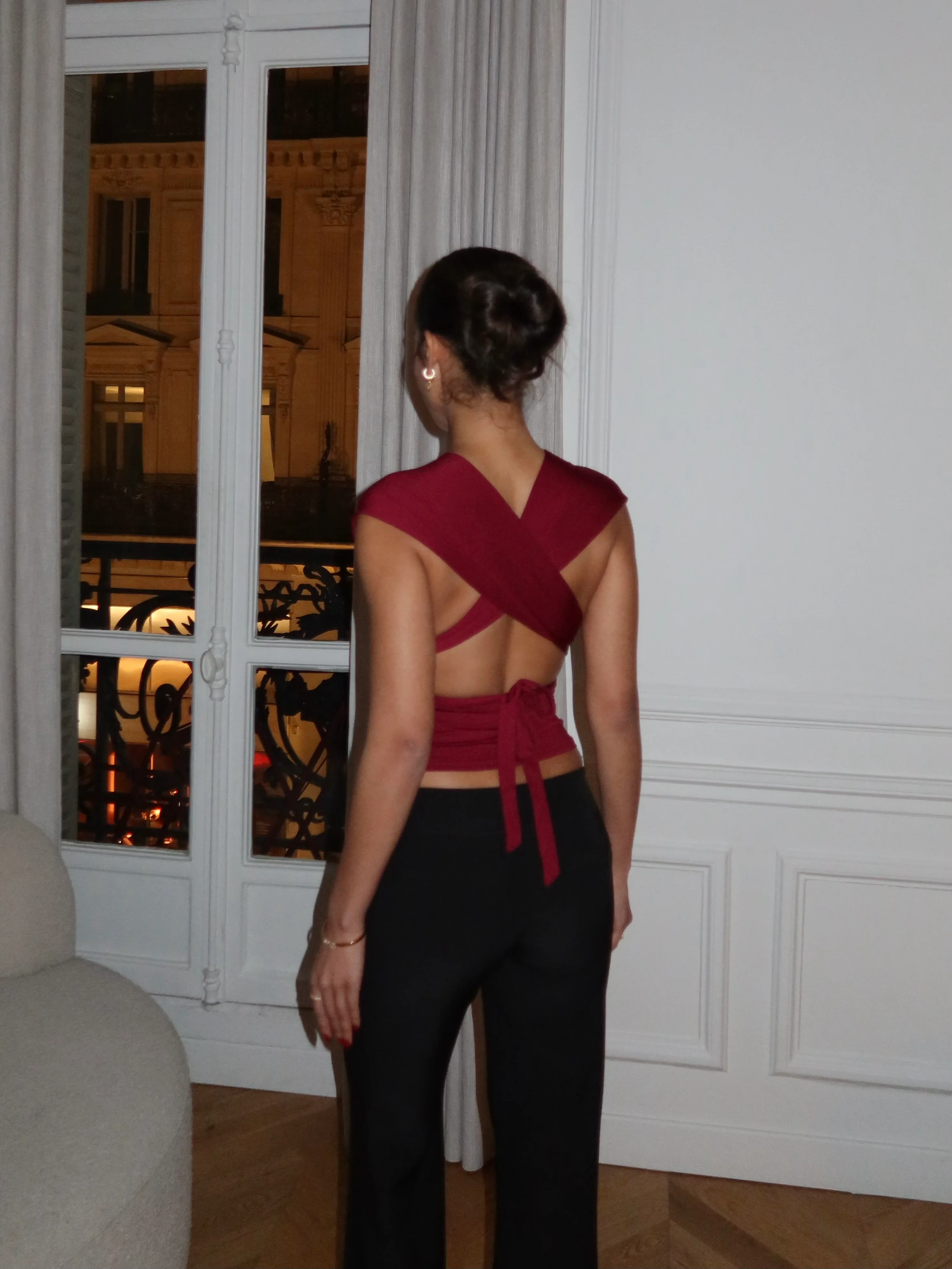 Mila Multi Top – Dark Red - Image 8
