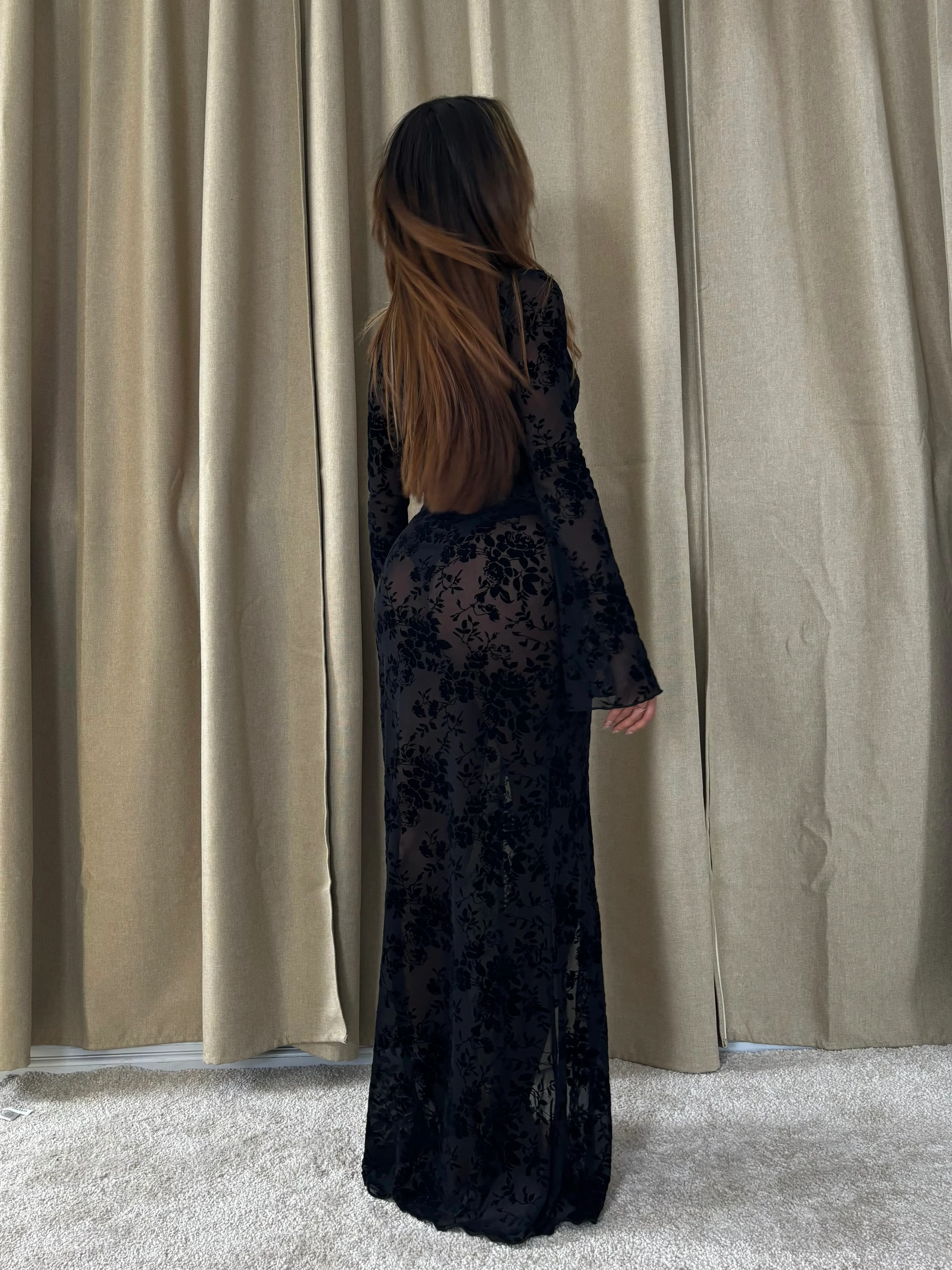 Pretty black rose top - black - Image 2