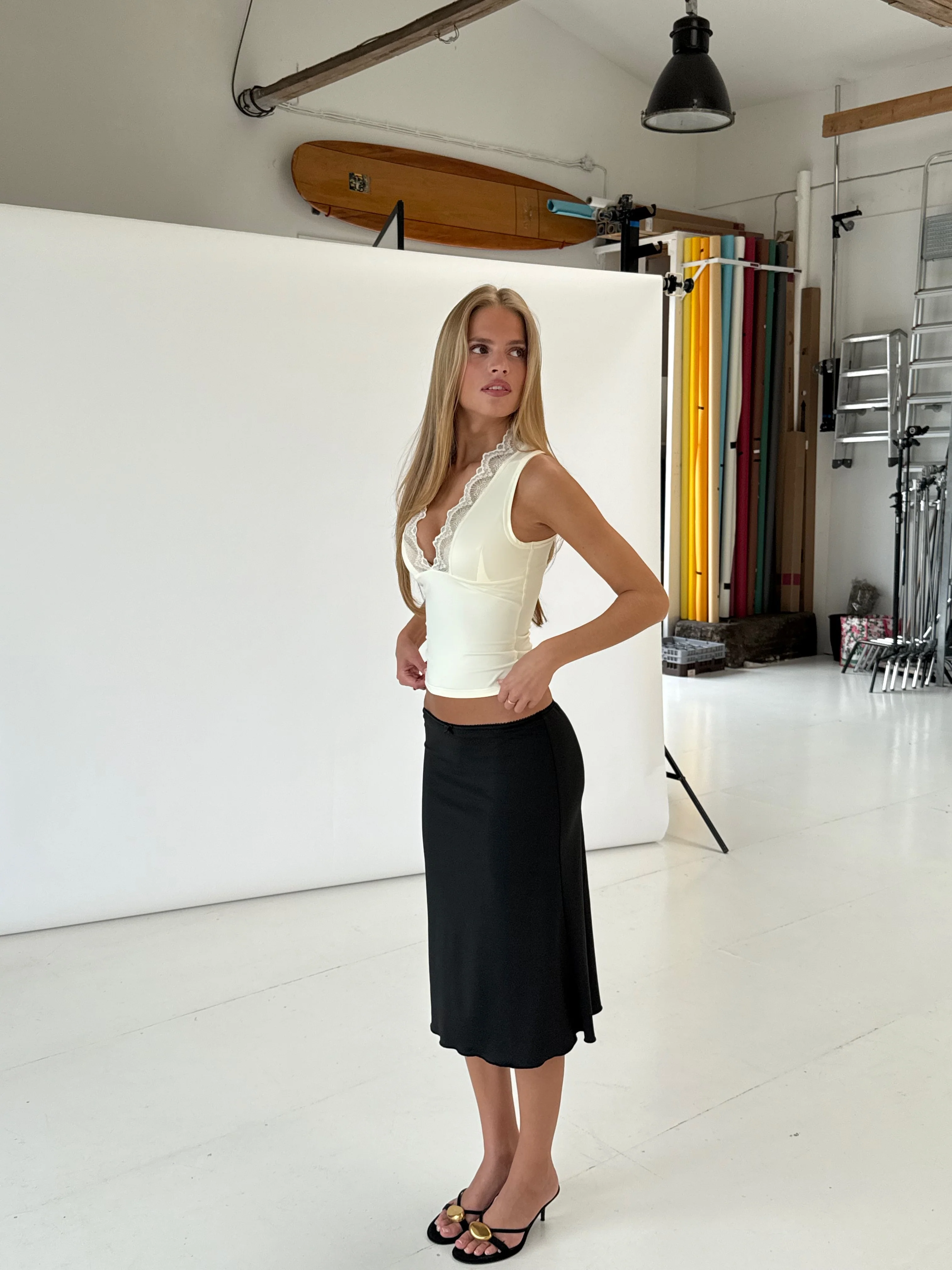 Lucia basic lace top - light yellow - Image 5