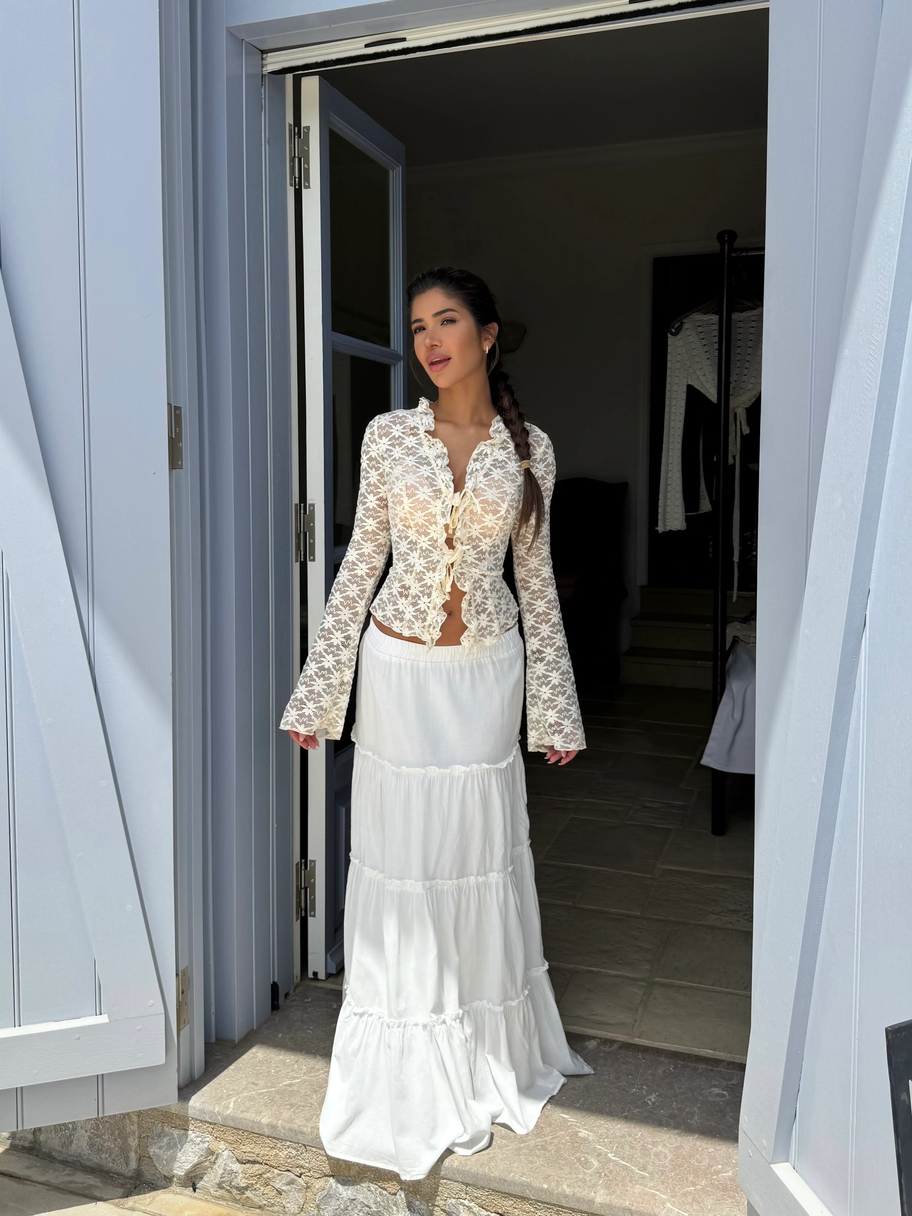 Thalia Trim lace top - cream  - Image 2