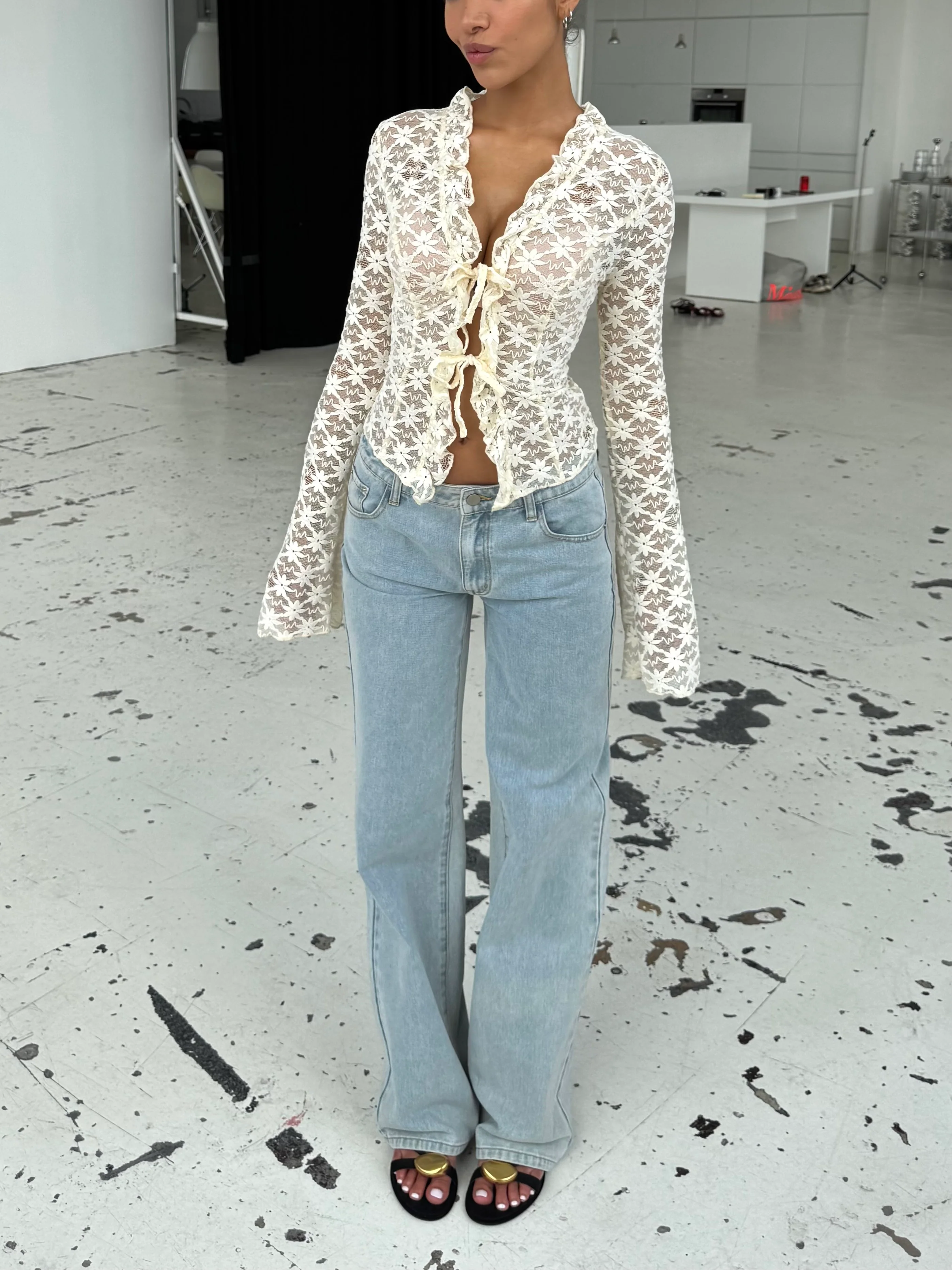 Thalia Trim lace top - cream  - Image 6